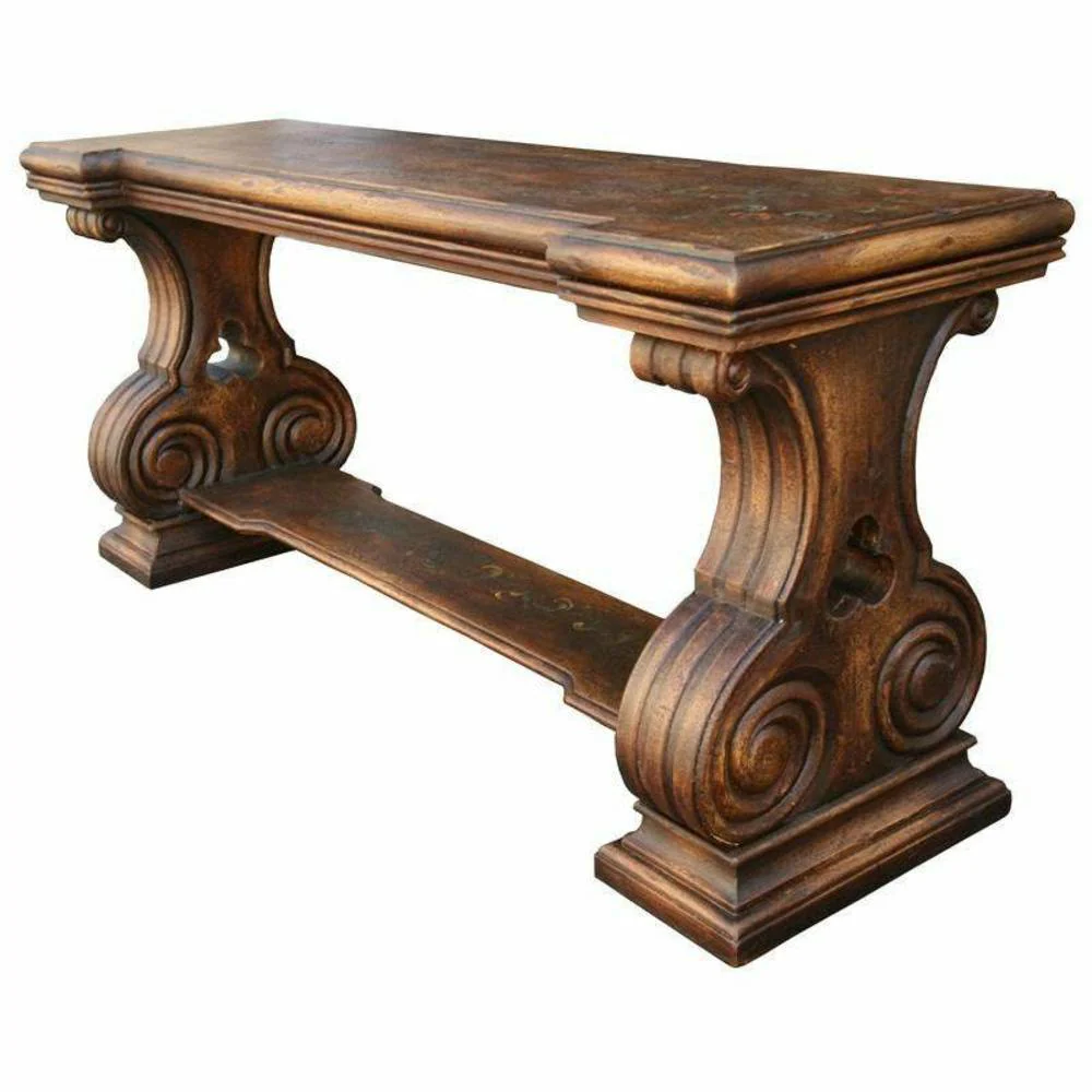 Casa Bonita Peruvian Hand-Painted Carved Wood Castilla Console Table