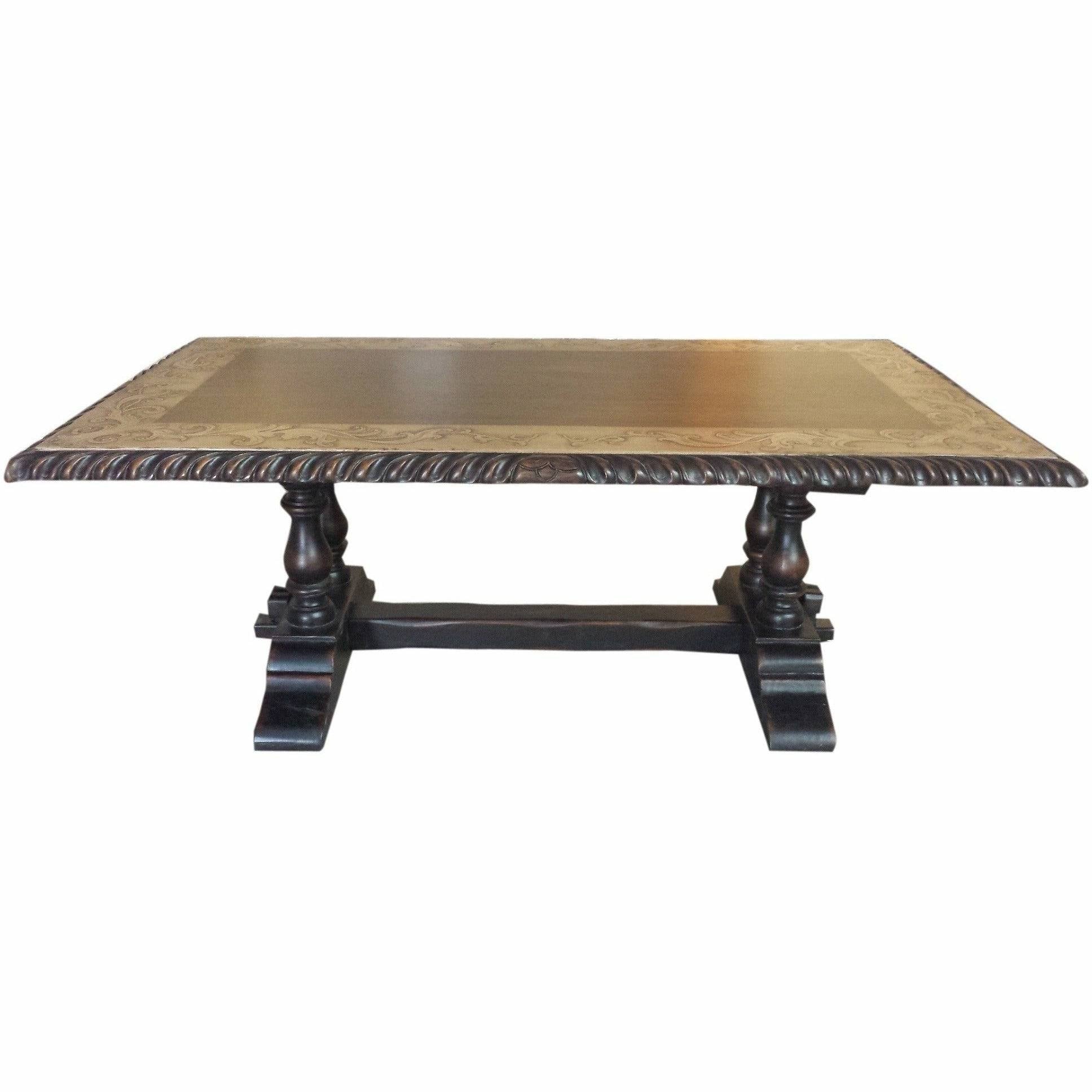Casa Bonita Peruvian Hand-Painted Carved Wood Concordia 7 Foot Dining Table