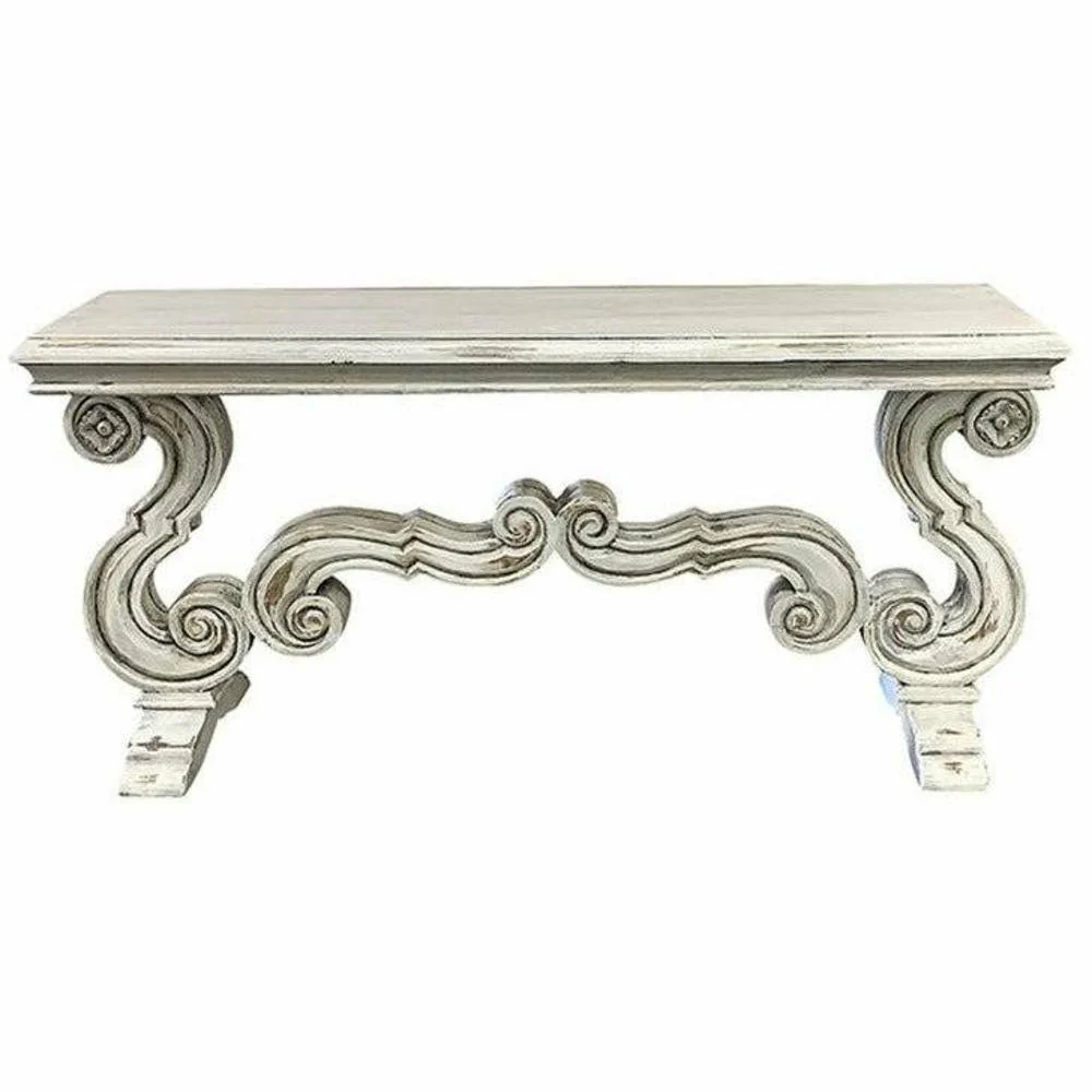 Casa Bonita Peruvian Hand-Painted Carved Wood Umbria Console Table