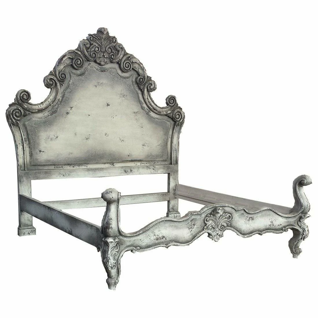 Casa Bonita Peruvian Hand-Painted Carved Wood Marqueza King Size Bed
