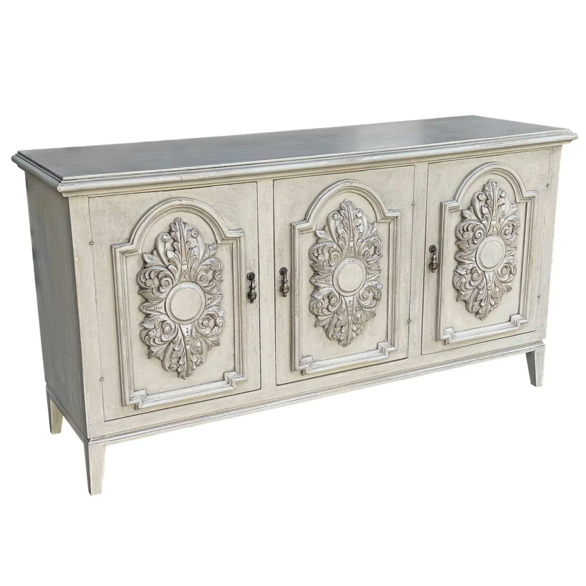 Casa Bonita Peruvian Hand-Painted Carved Wood Lucca Buffet - Image 2