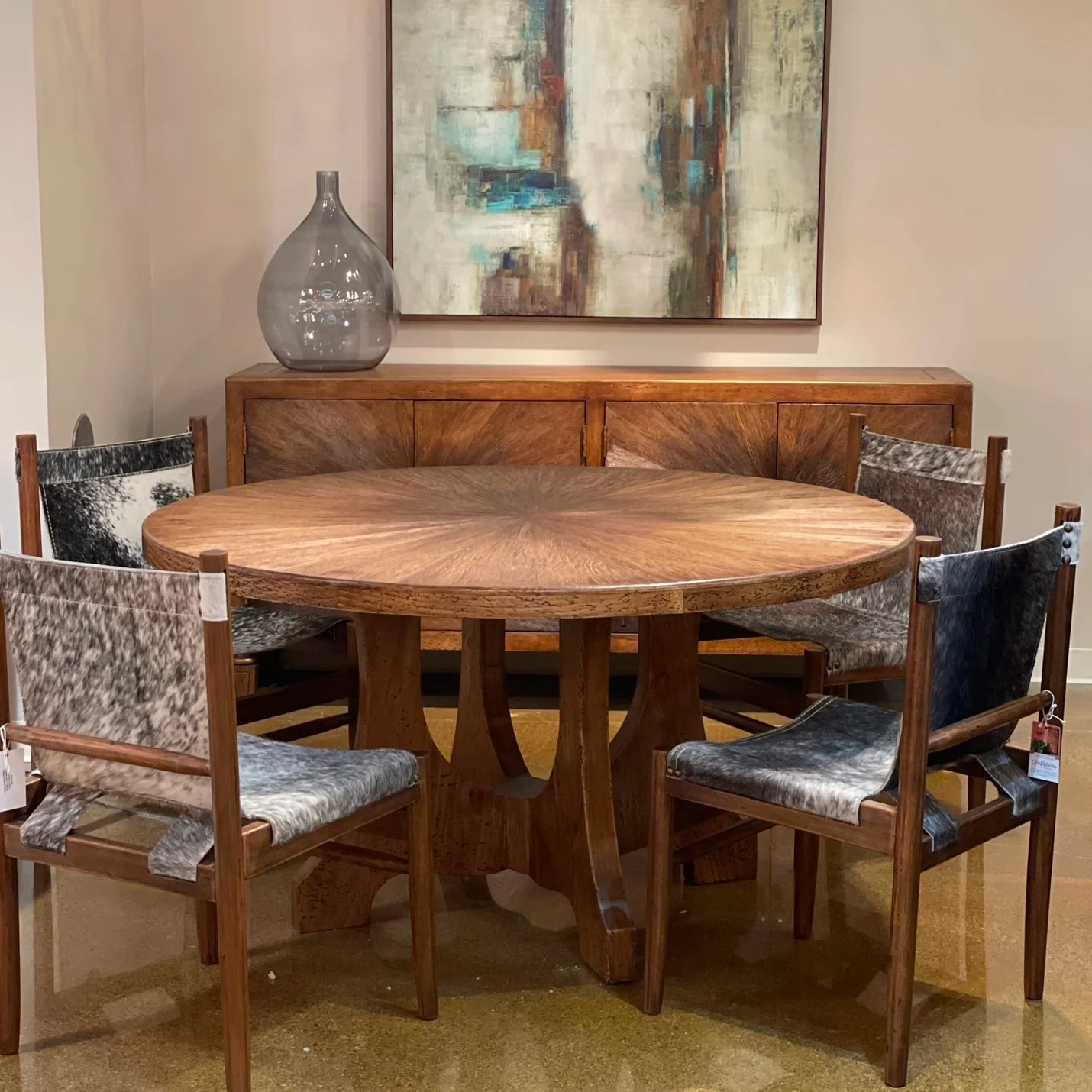 Casa Bonita Modern Rustic Fairmont Golden Brown Dining Table - Image 2