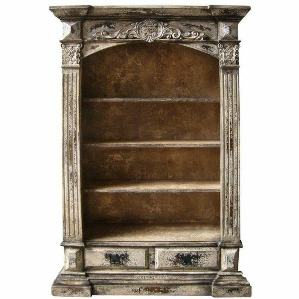 Casa Bonita Peruvian Hand-Painted Carved Wood Carrara Bookcase
