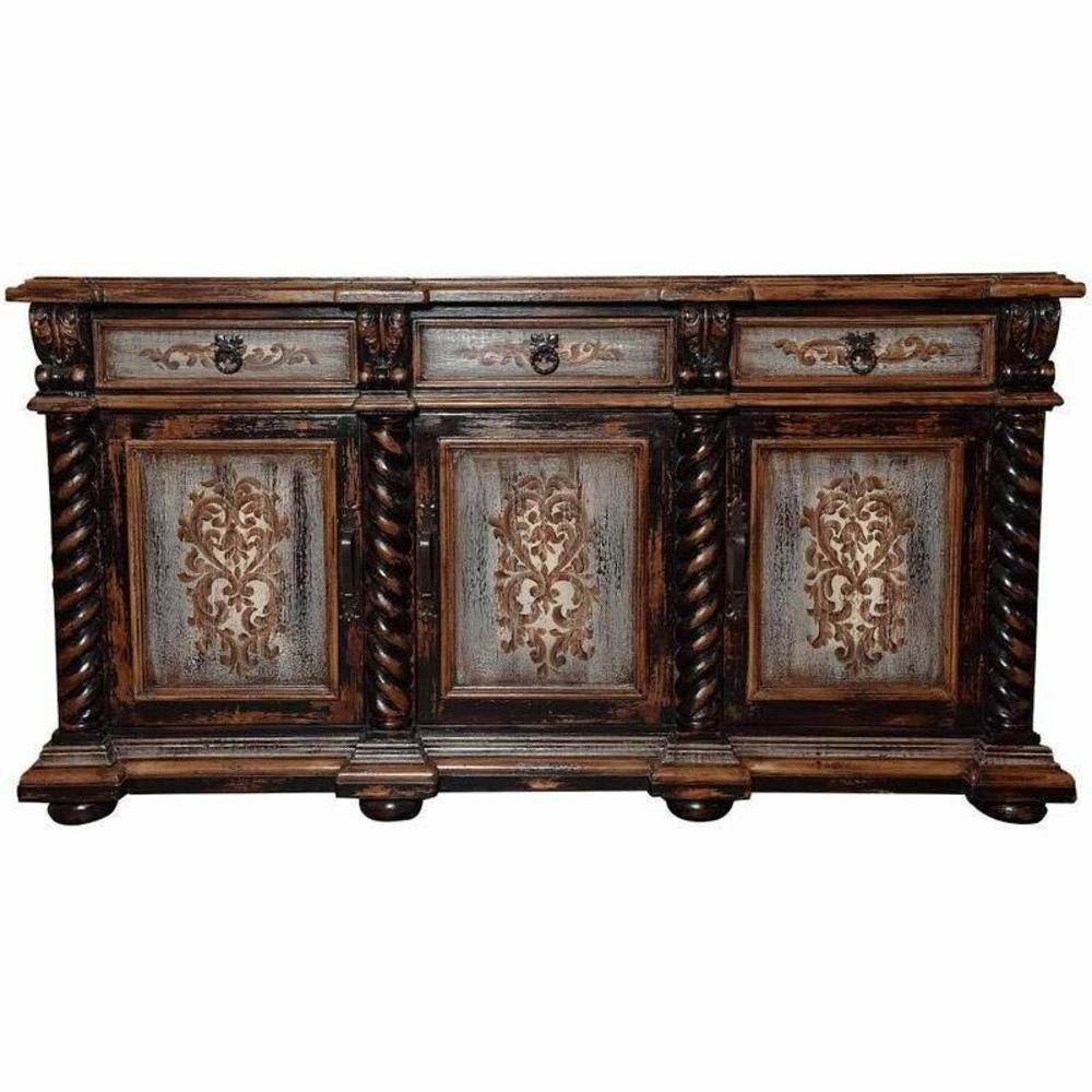 Casa Bonita Peruvian Hand-Painted Carved Wood Cordoba Buffet