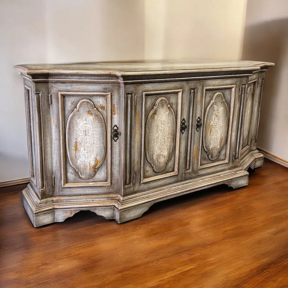 Casa Bonita Peruvian Hand-Painted Carved Wood Bellasera Buffet - Image 4