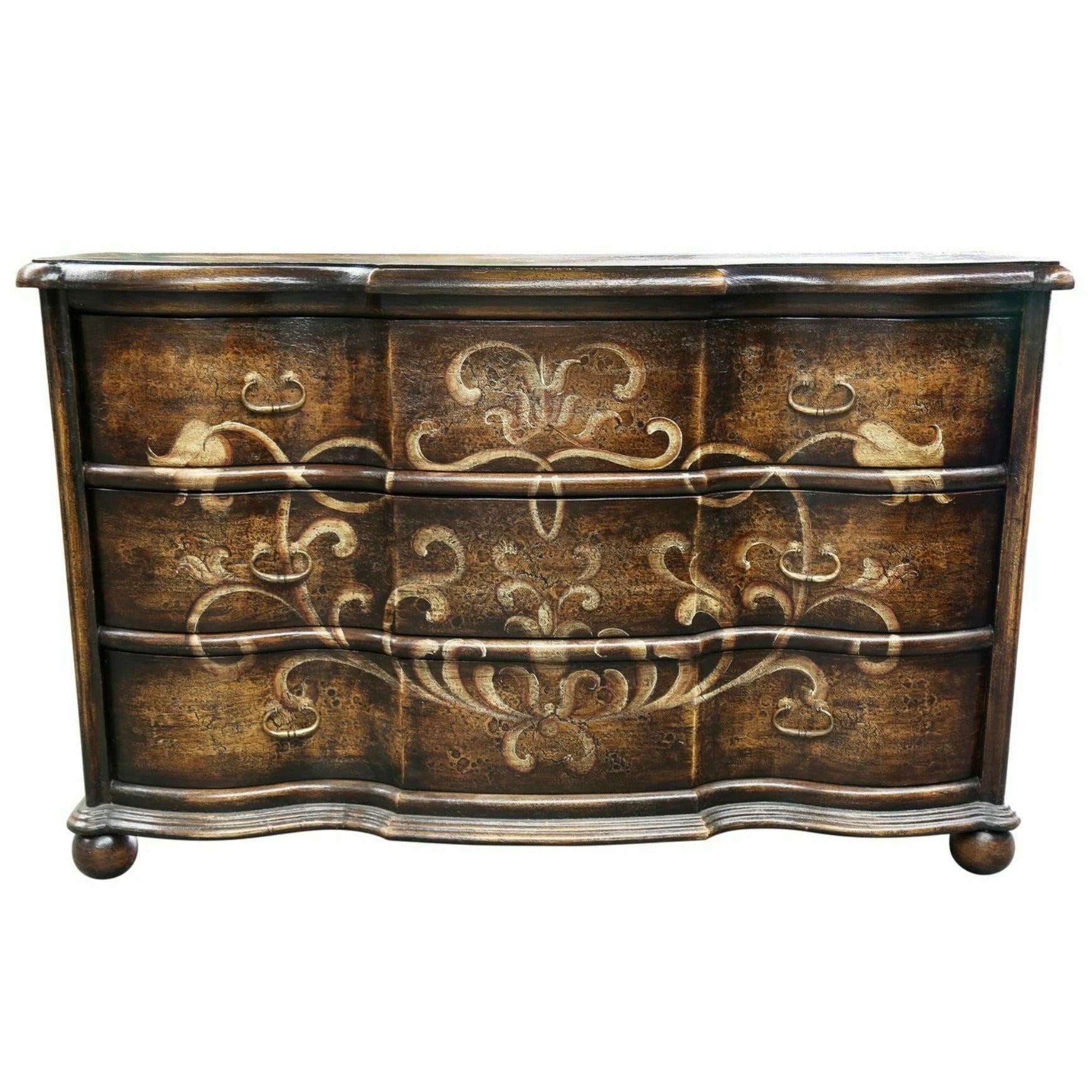 Casa Bonita Peruvian Hand-Painted Carved Wood Bellissimo Dresser