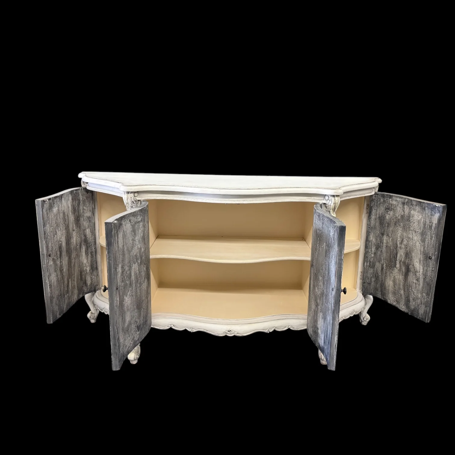 Casa Bonita Peruvian Hand-Painted Carved Wood Blanche Buffet - Image 4