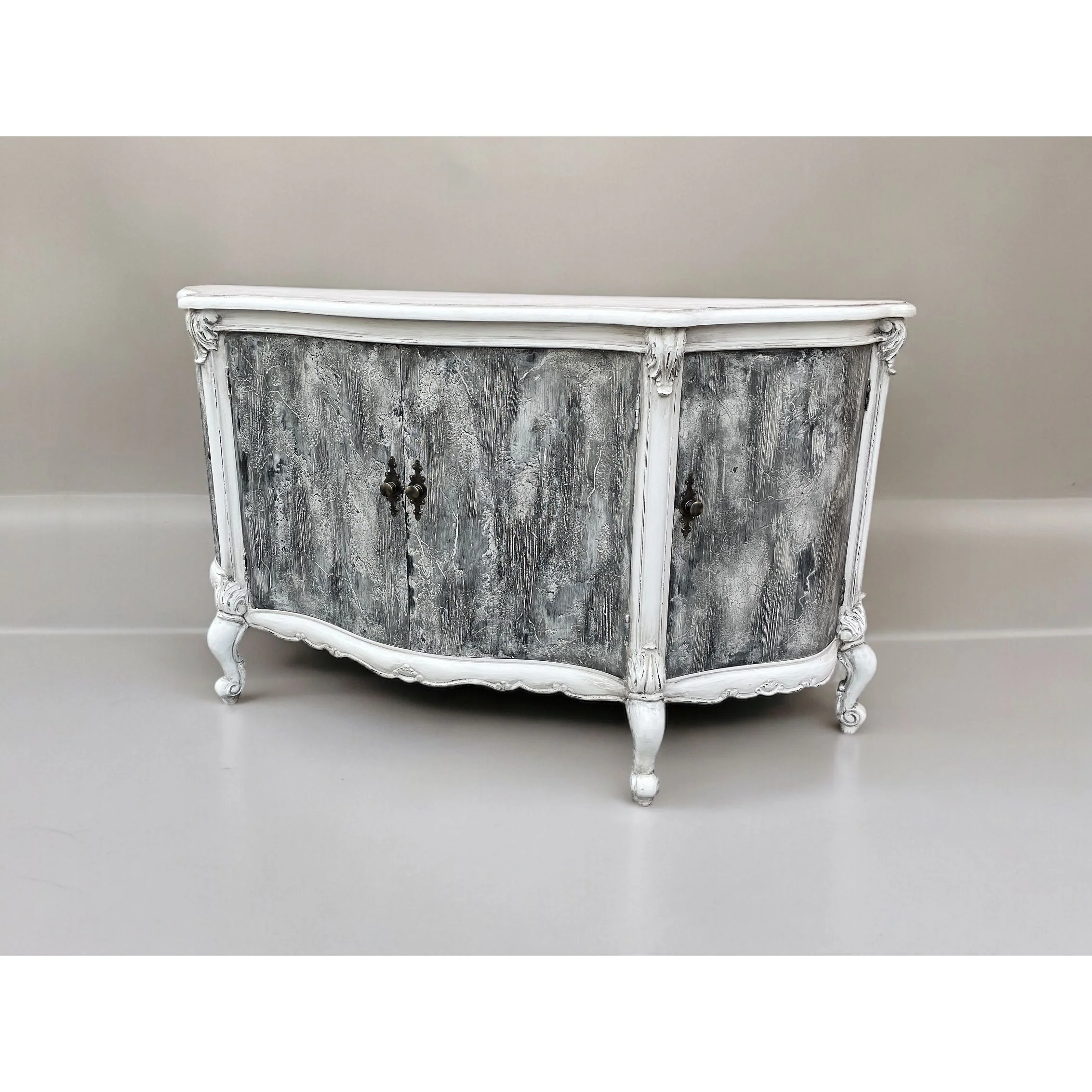 Casa Bonita Peruvian Hand-Painted Carved Wood Blanche Buffet - Image 5
