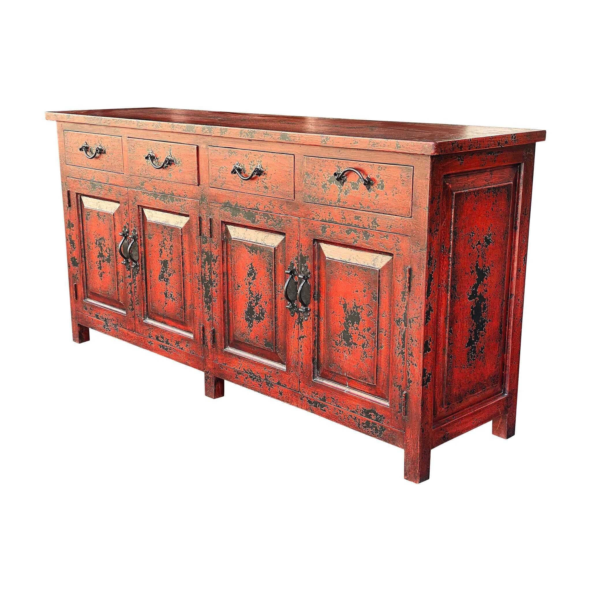 Casa Bonita Peruvian Hand-Painted Carved Wood Cuernavaca Buffet