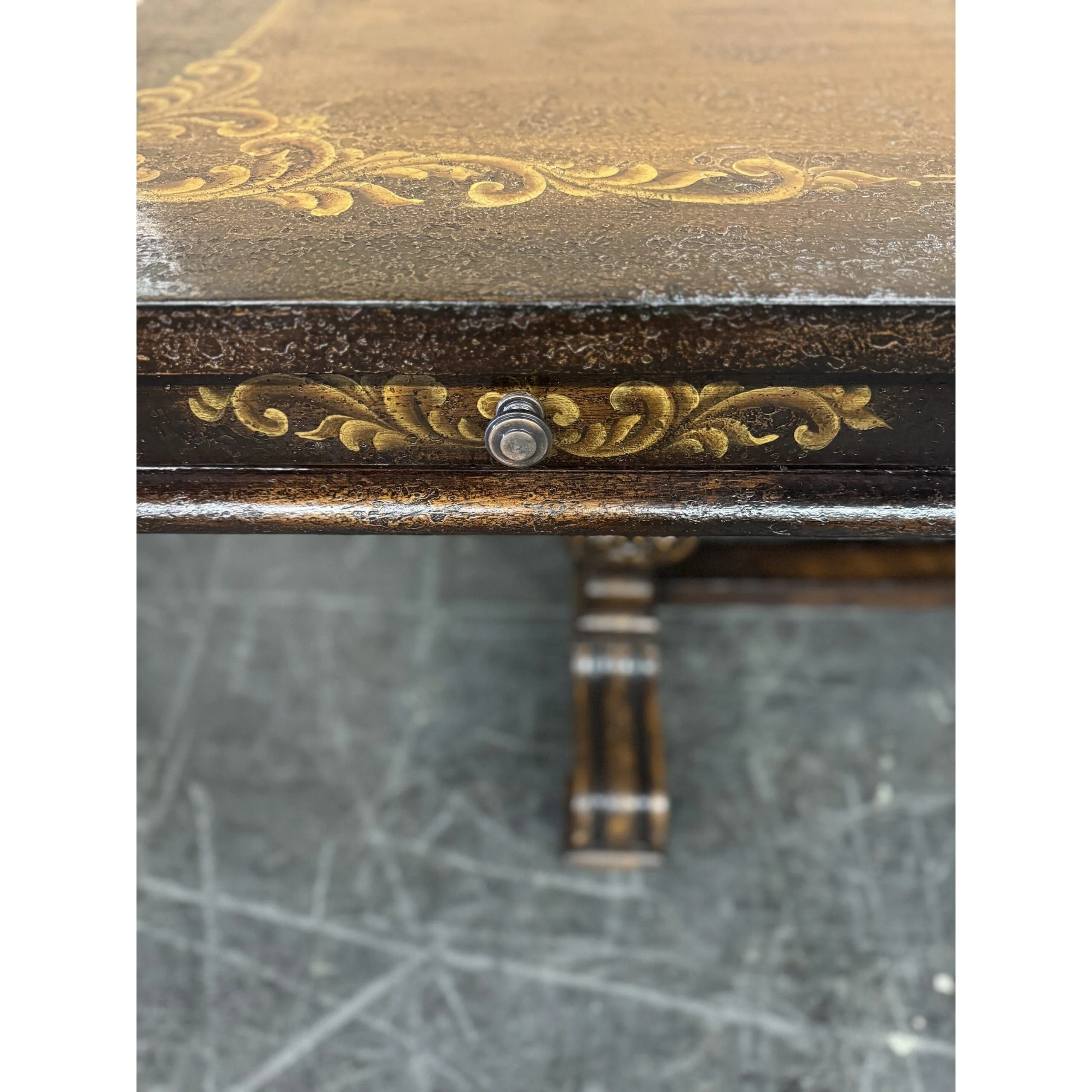Casa Bonita Peruvian Hand-Painted Carved Wood Salamanca Desk - Image 4