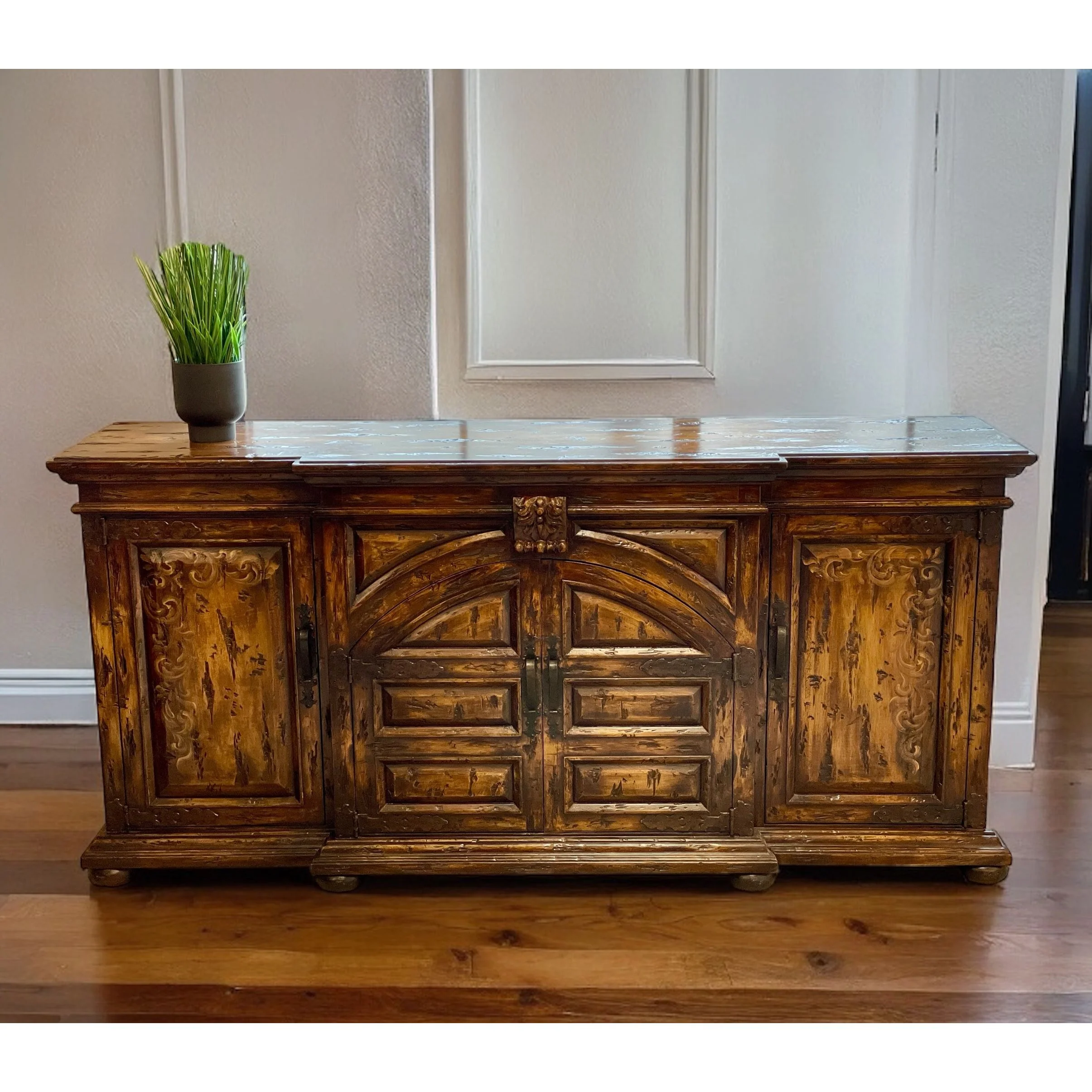 Casa Bonita Peruvian Hand-Painted Carved Wood Montero Buffet