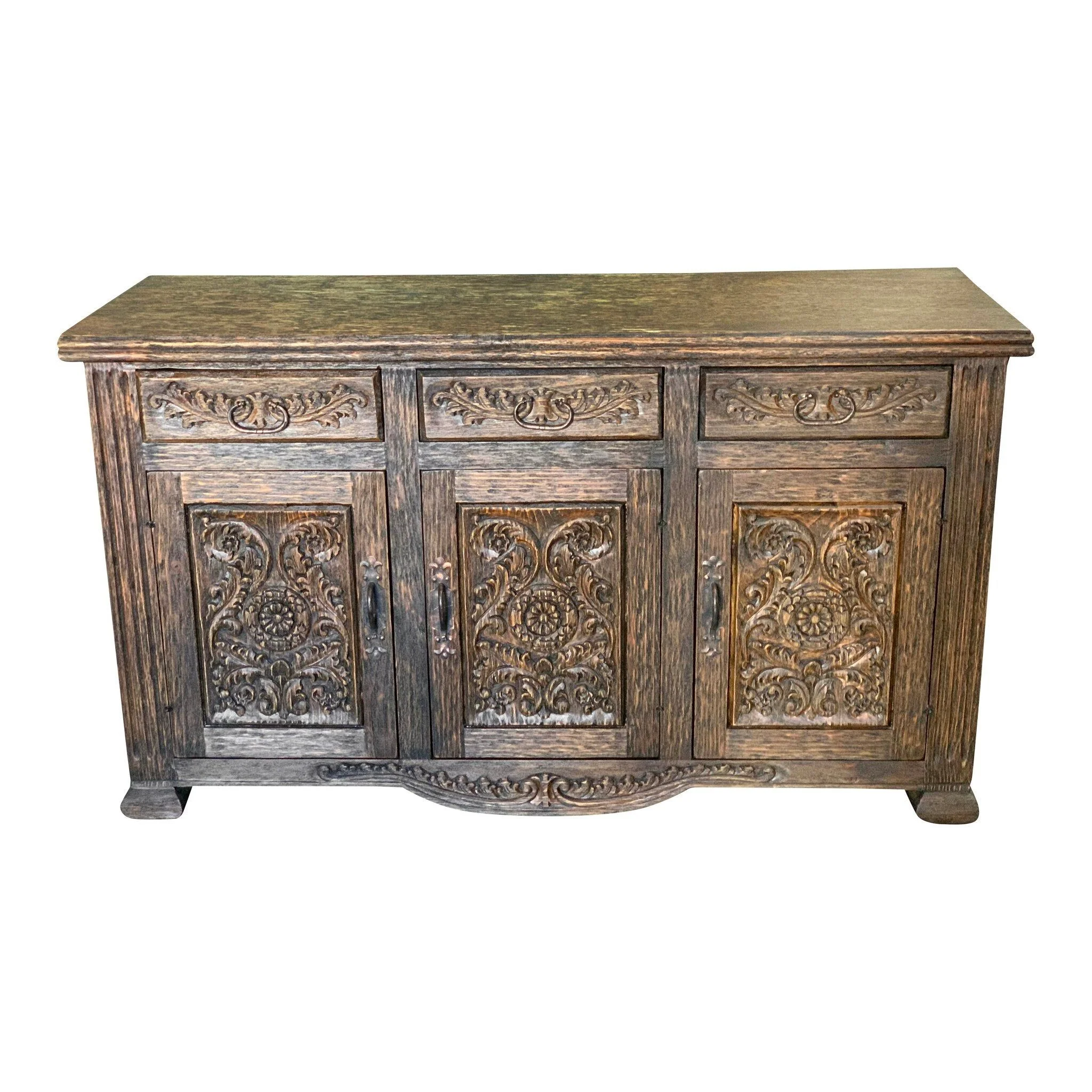 Casa Bonita Peruvian Hand-Painted Carved Wood Fortaleza Buffet