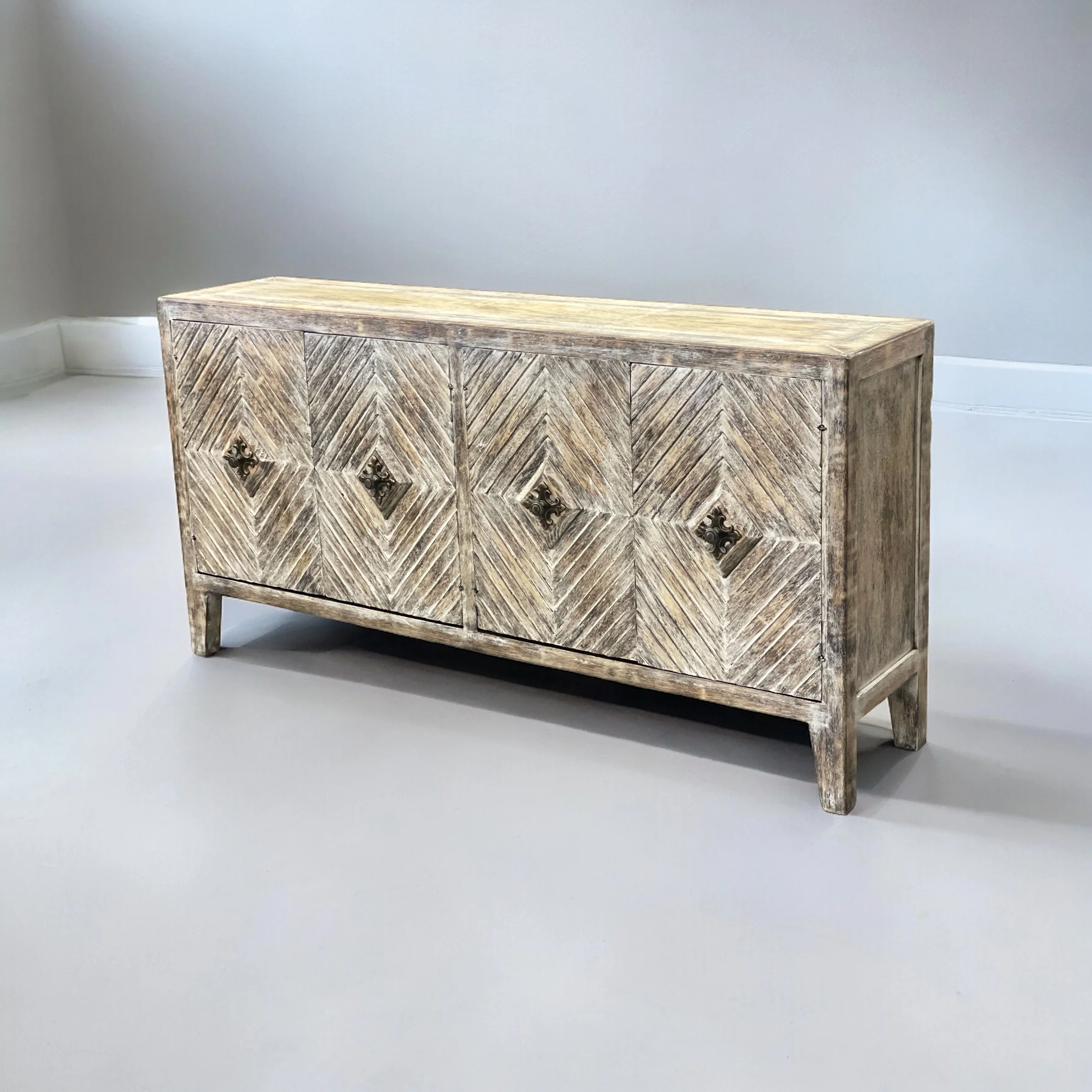 Casa Bonita Peruvian Hand-Painted Carved Wood Milan Buffet - Image 2