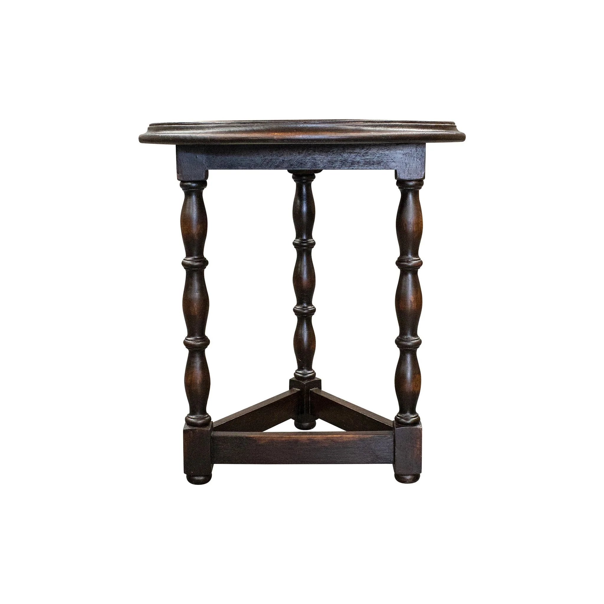 Casa Bonita Peruvian Hand-Painted Carved Wood Round Valencia Table - Image 3
