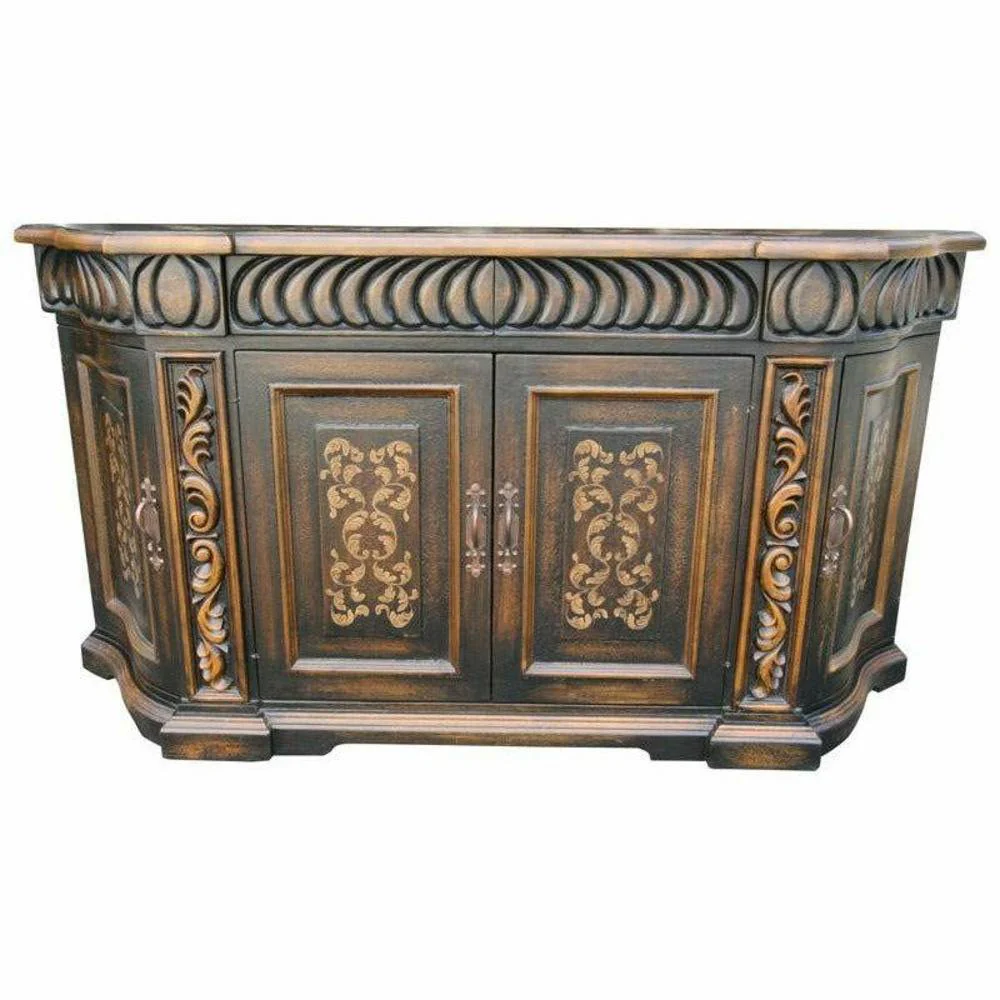 Casa Bonita Peruvian Hand-Painted Carved Wood Vasco Buffet