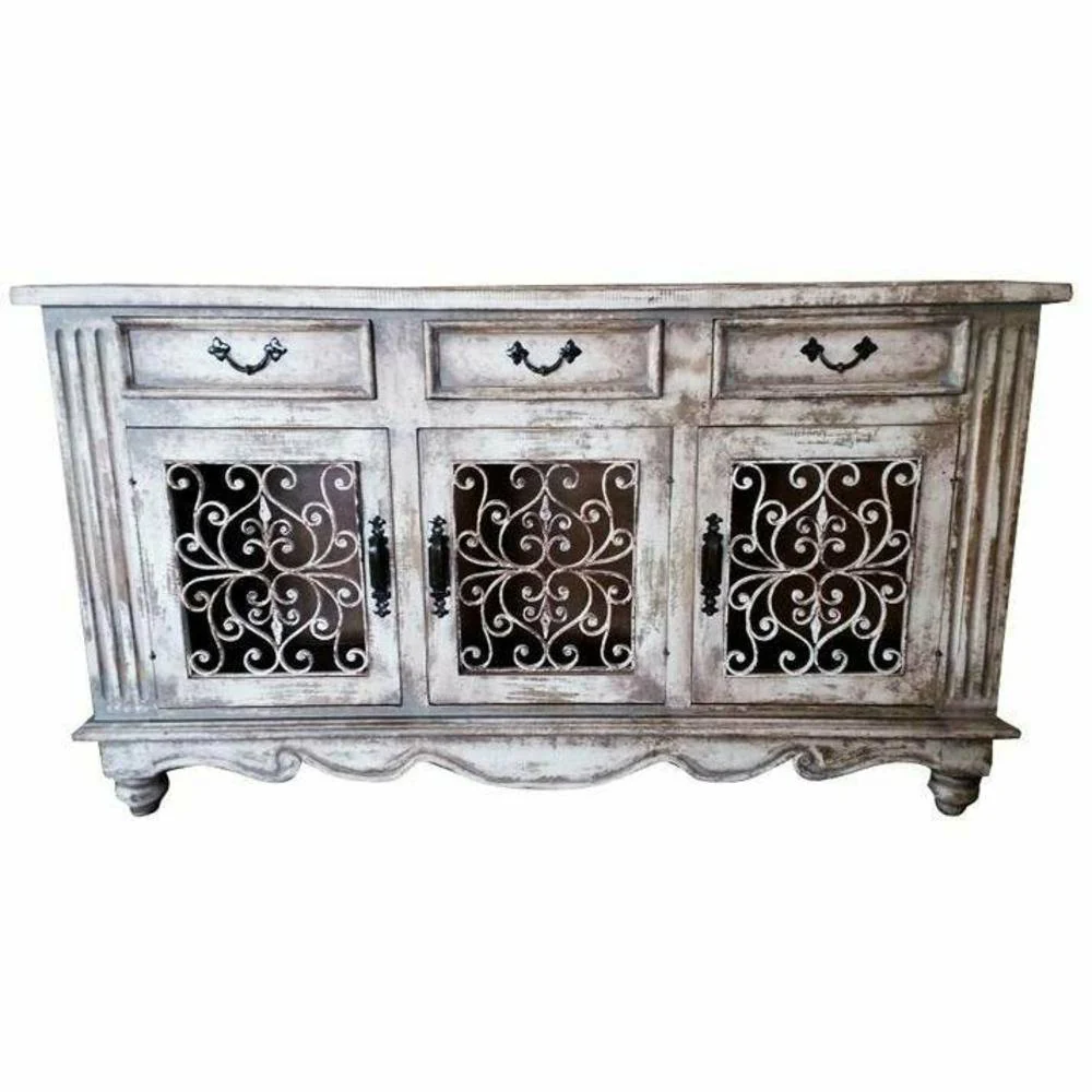 Casa Bonita Peruvian Hand-Painted Carved Wood Magnolia Buffet