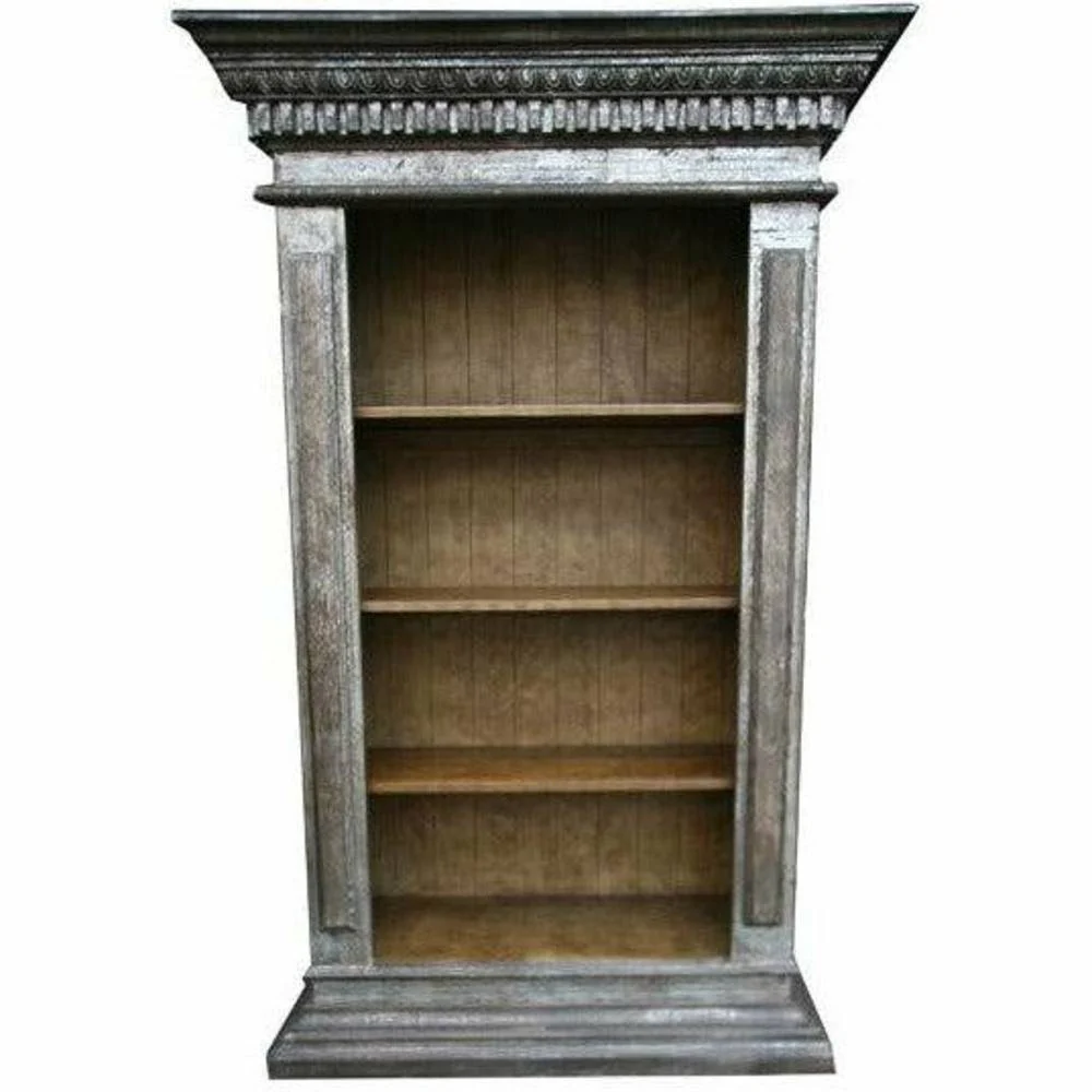 Casa Bonita Peruvian Hand-Painted Carved Wood Milos Bookcase