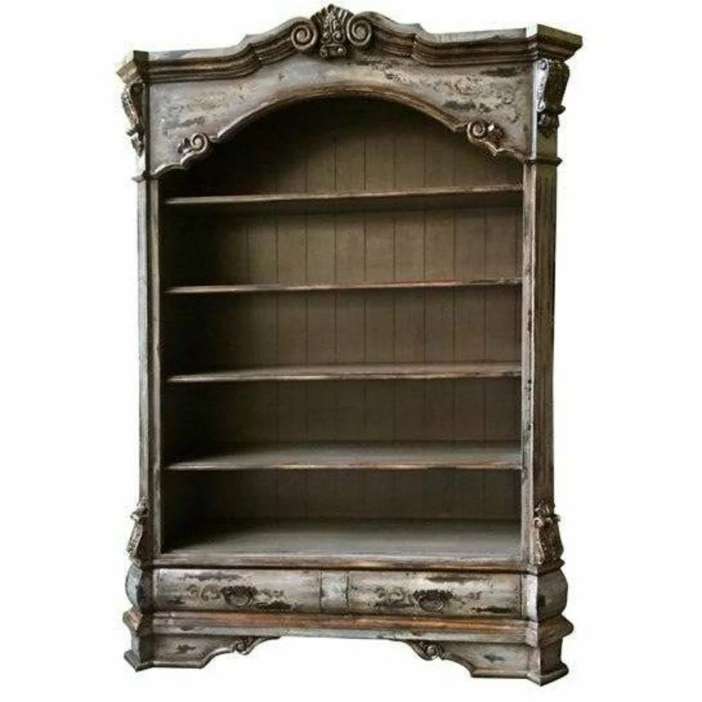 Casa Bonita Peruvian Hand-Painted Carved Wood Erasmo Bookcase