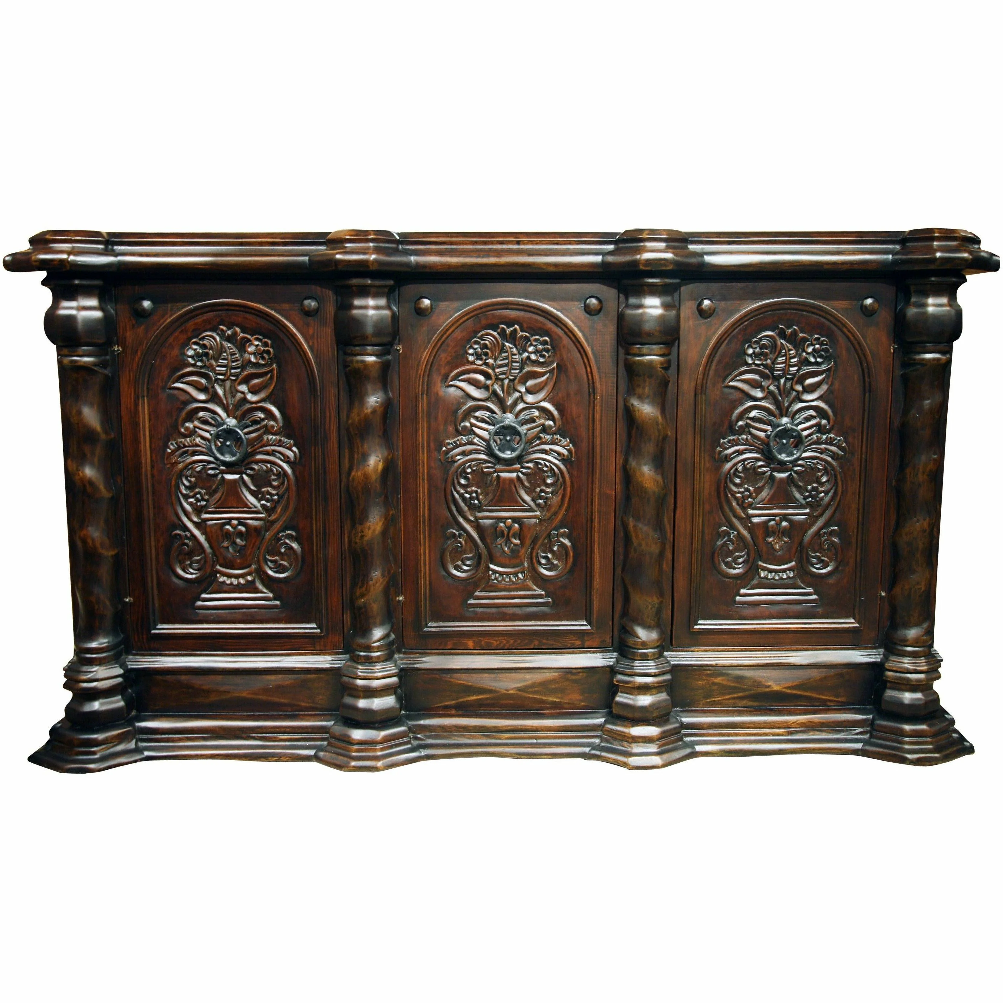 Casa Bonita Peruvian Hand-Painted Carved Wood Odessa Buffet