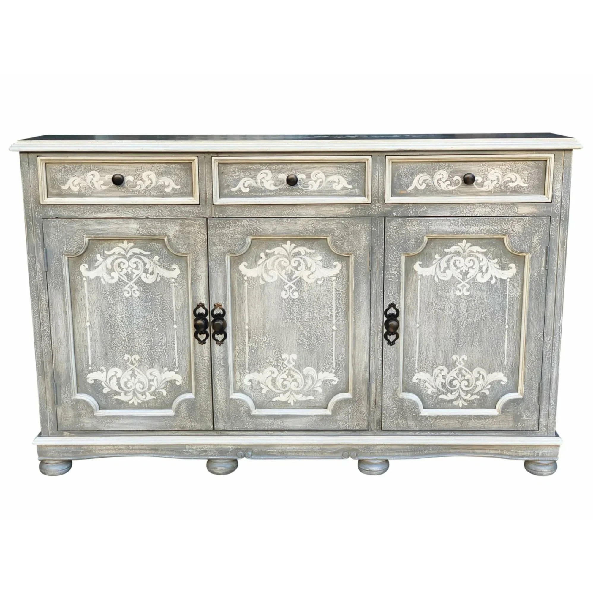 Casa Bonita Peruvian Hand-Painted Carved Wood Linda Buffet - Image 2