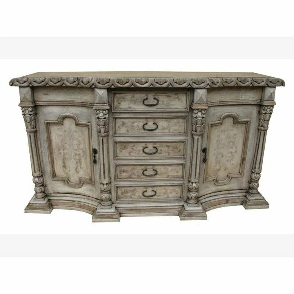 Casa Bonita Peruvian Hand-Painted Carved Wood San Mateo Buffet