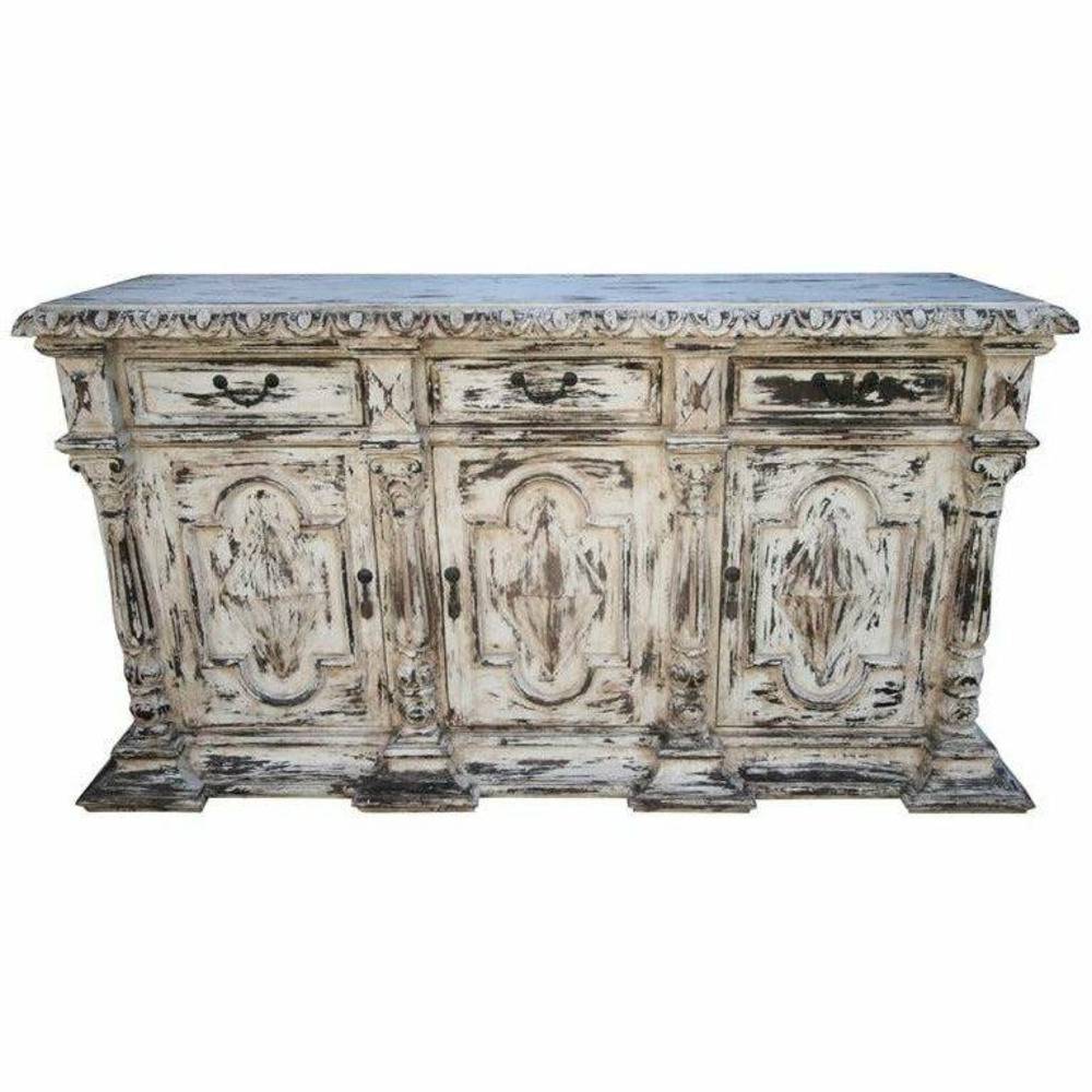 Casa Bonita Peruvian Hand-Painted Carved Wood Kensington Buffet