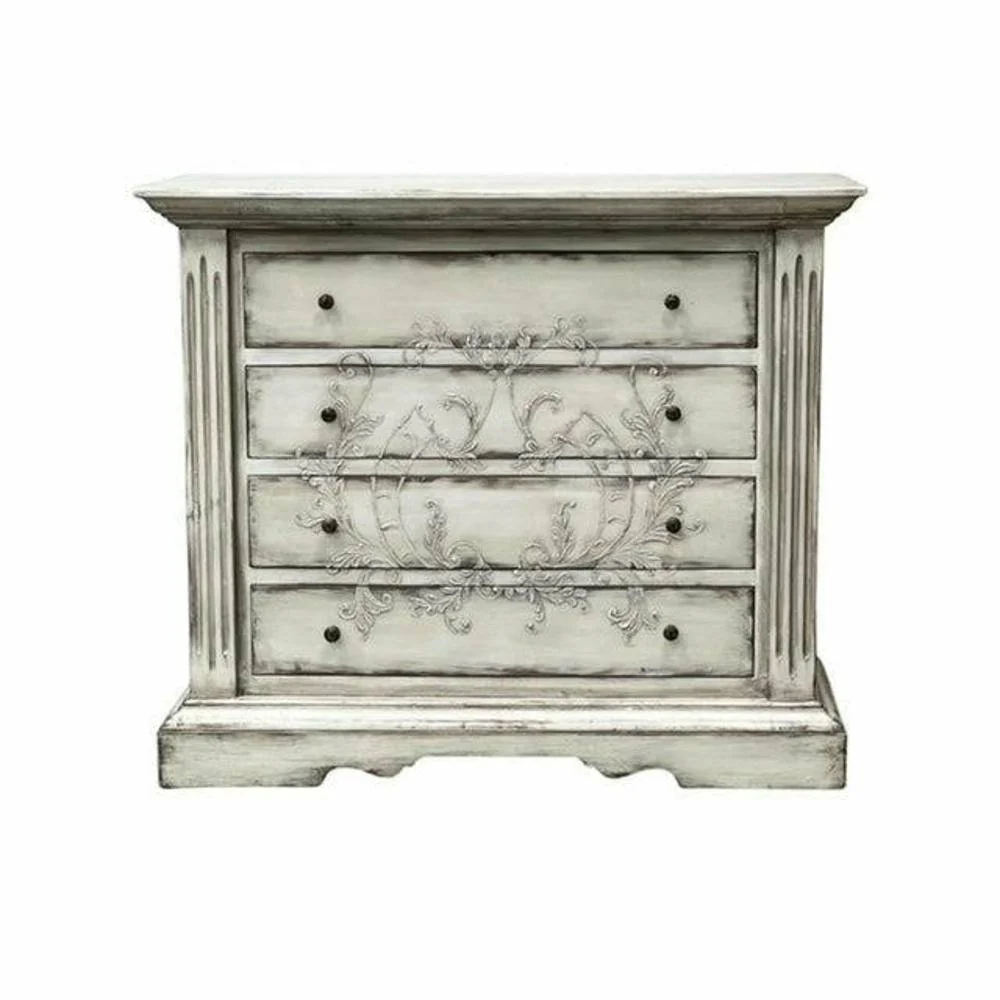 Casa Bonita Peruvian Hand-Painted Carved Wood Francesca Dresser