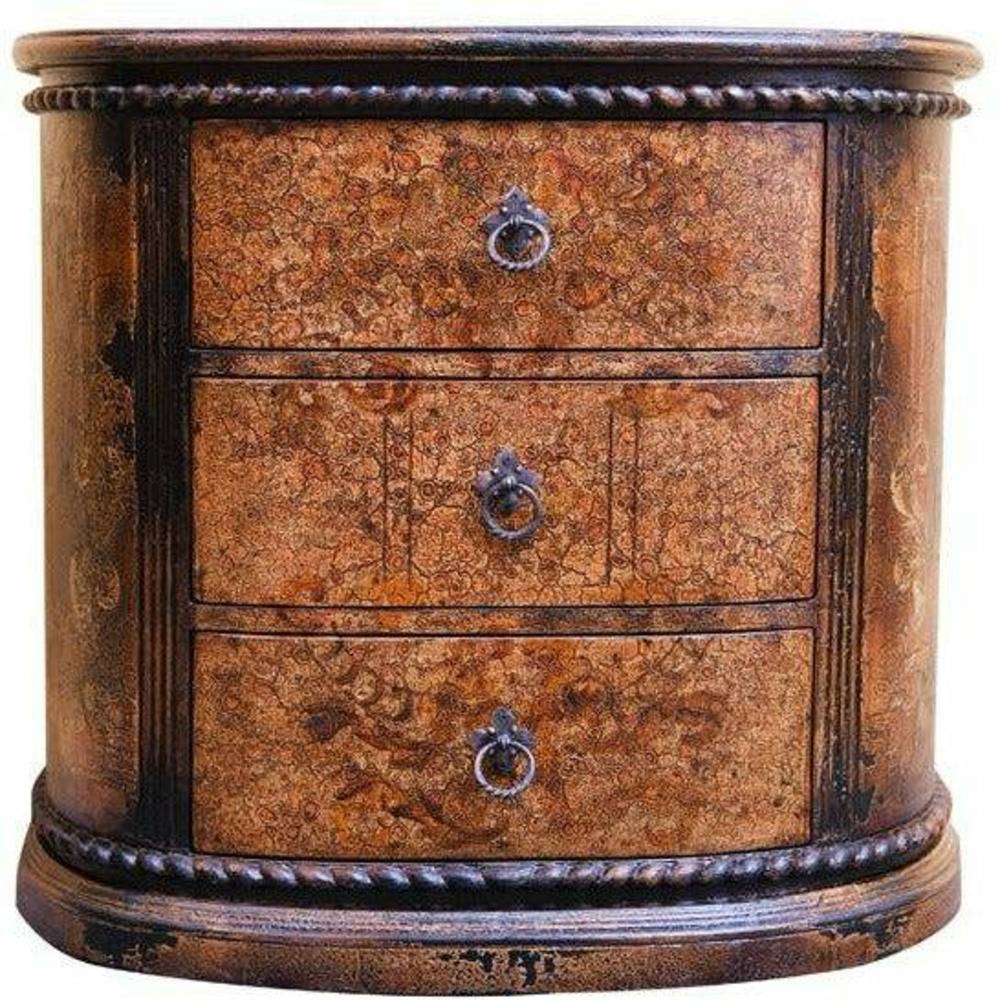 Casa Bonita Peruvian Hand-Painted Carved Wood Luna Nightstand