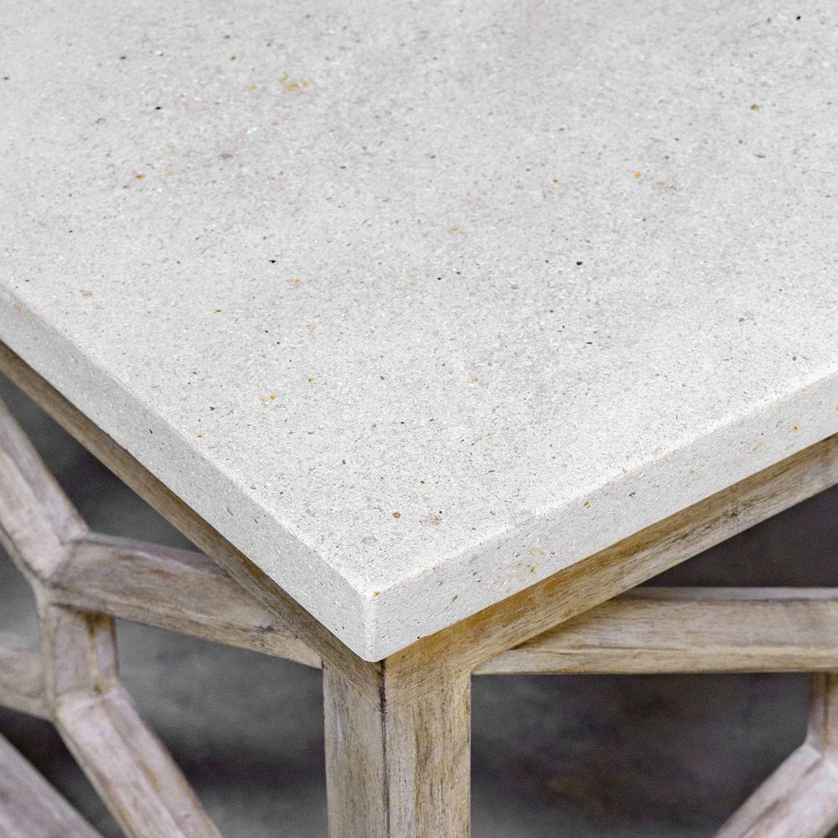Uttermost Catali Natural Ivory Limestone Top With Wood Base Coffee Table - Image 6