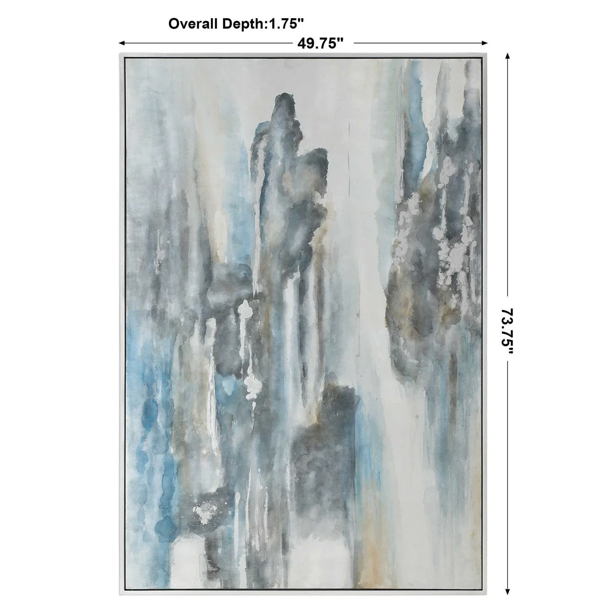 Uttermost Celebrate Blue and Gray Modern Abstract Hand Painted Canvas - Image 3