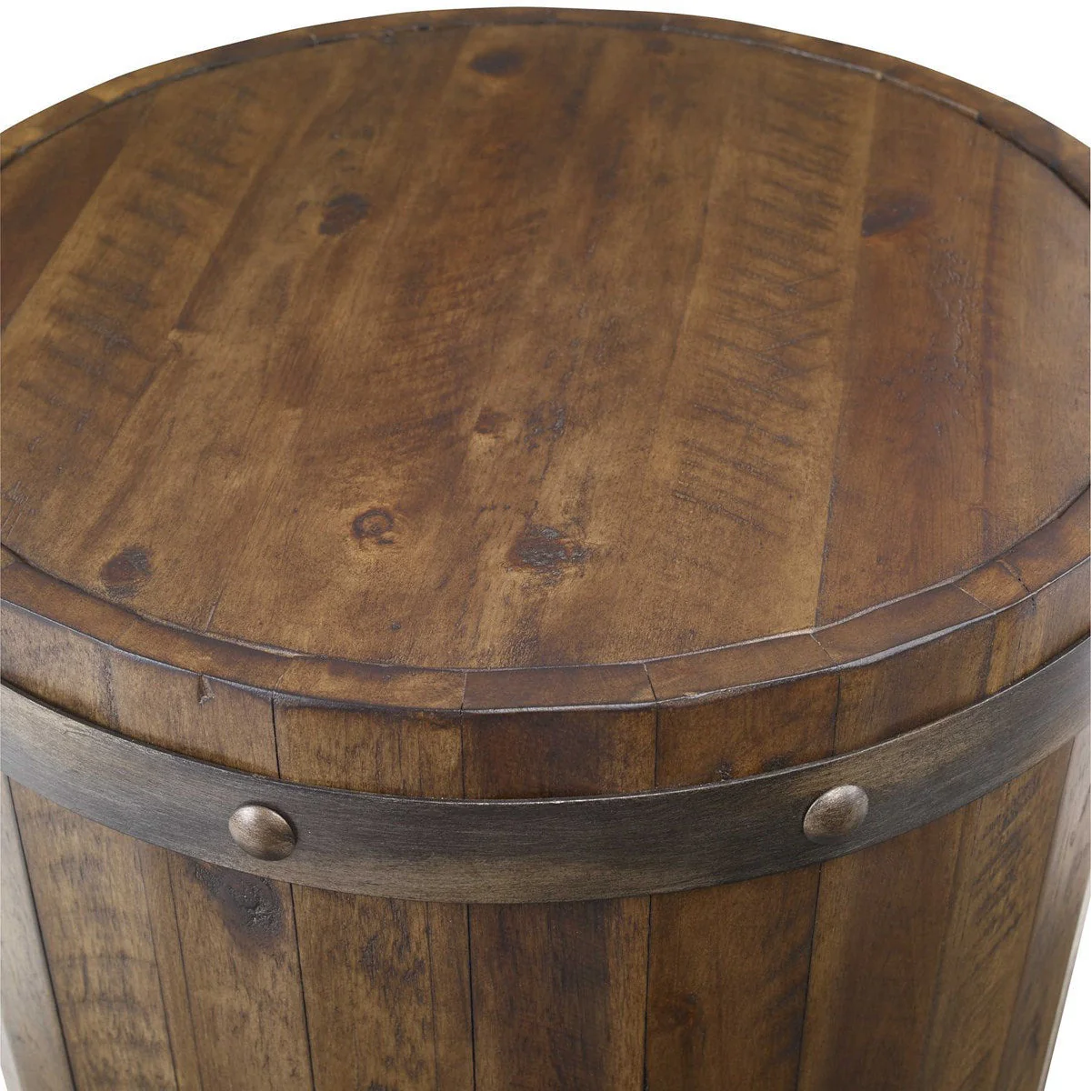 Uttermost Ceylon Wine Barrel Rustic Round Side Table - Image 4