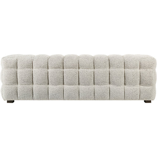 Surya Chambery Modern Ivory Boucle Channeled Sofa - Image 8