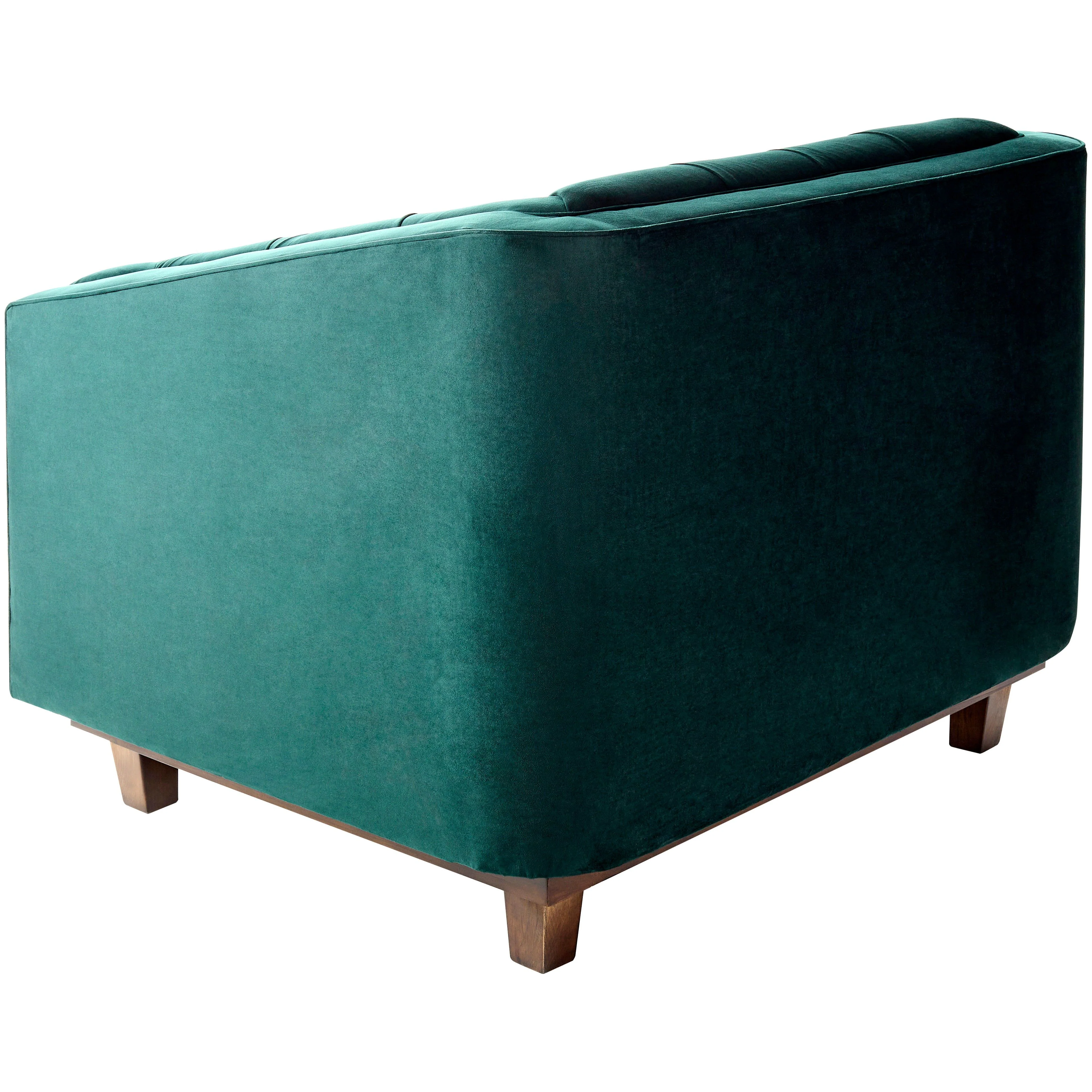 Surya Cheviot Modern Velvet Tufted Accent Chair With Wood Base - Image 6