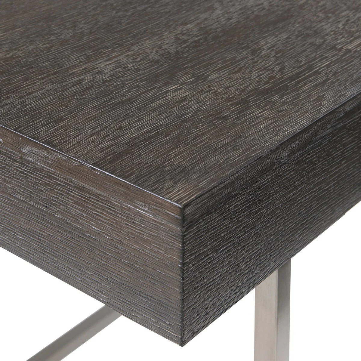 Uttermost Claude Smoke Grey With Brushed Nickel Contemporary Desk - Image 6
