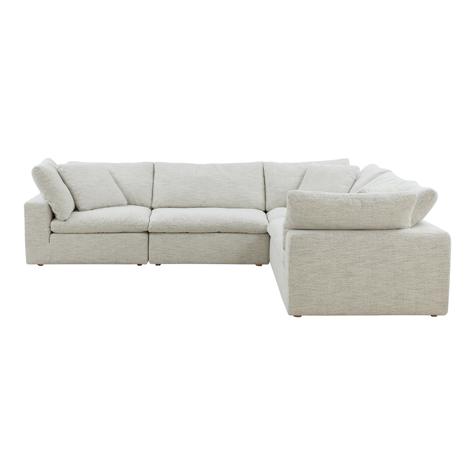 Moe's Home Collection Clay Classic L-Shaped Modular Sectional ~ Coastside Sand Performance Fabric - Image 2