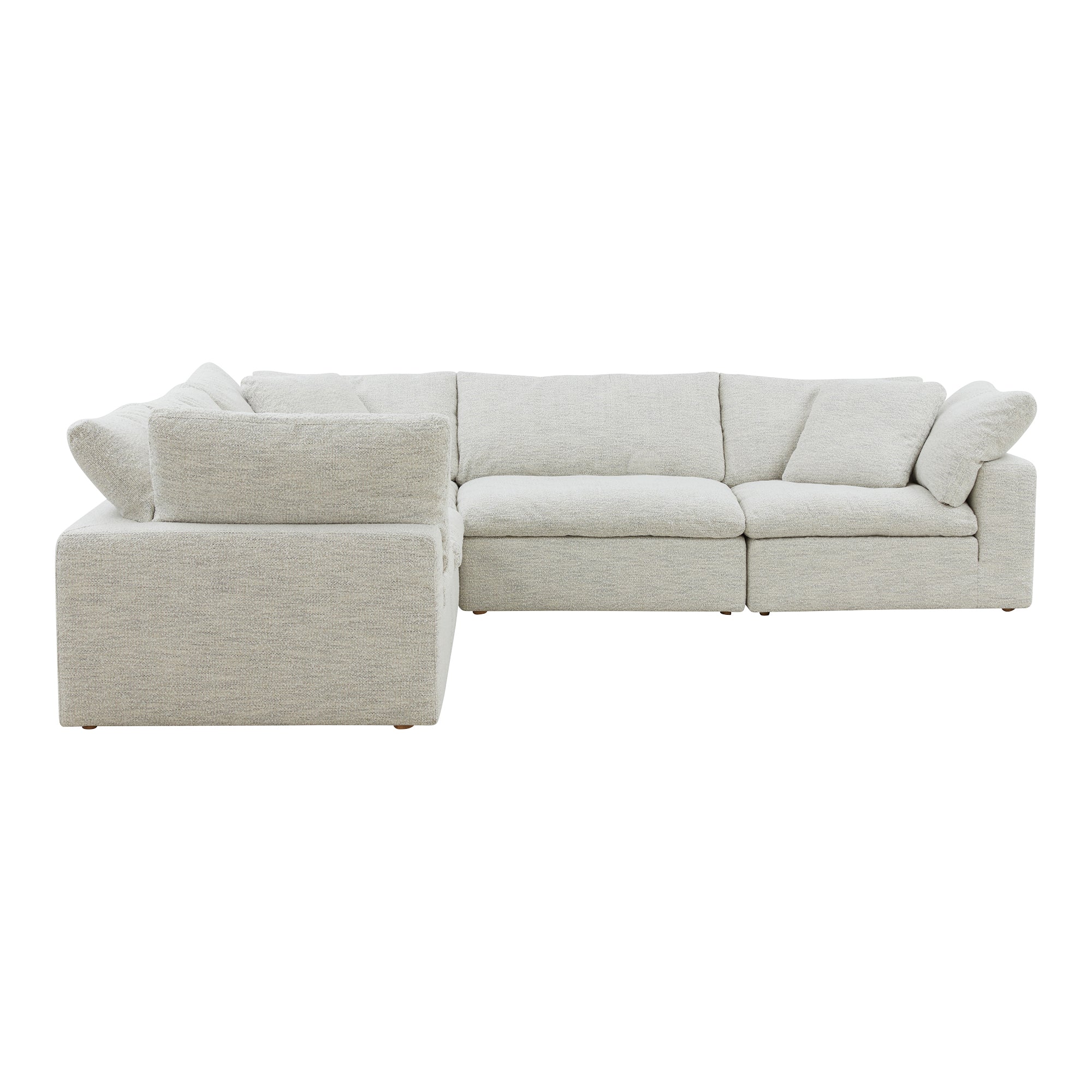 Moe's Home Collection Clay Classic L-Shaped Modular Sectional ~ Coastside Sand Performance Fabric - Image 3