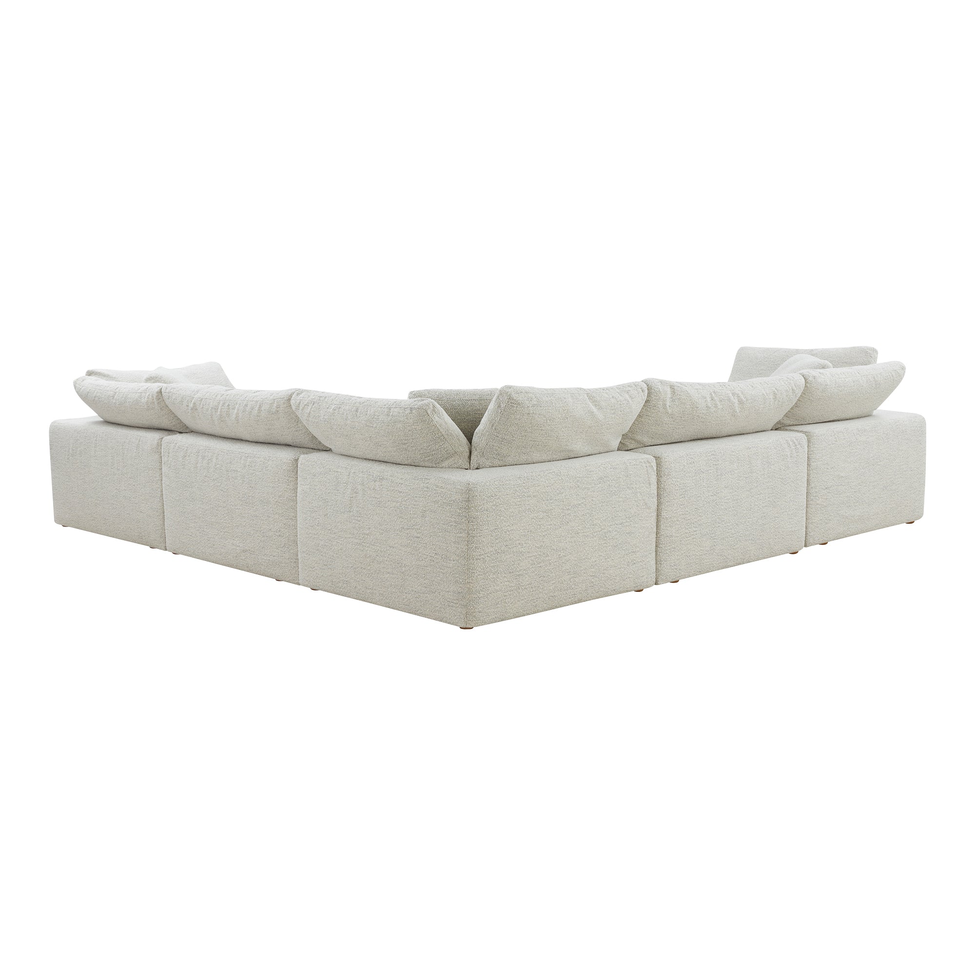 Moe's Home Collection Clay Classic L-Shaped Modular Sectional ~ Coastside Sand Performance Fabric - Image 5