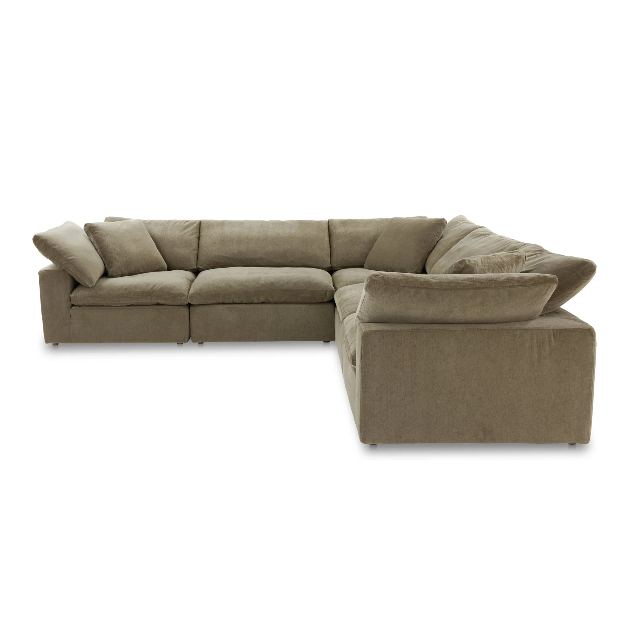 Moe's Home Collection Clay Classic L-Shaped Modular Sectional ~ Desert Sage Green Performance Fabric - Image 2