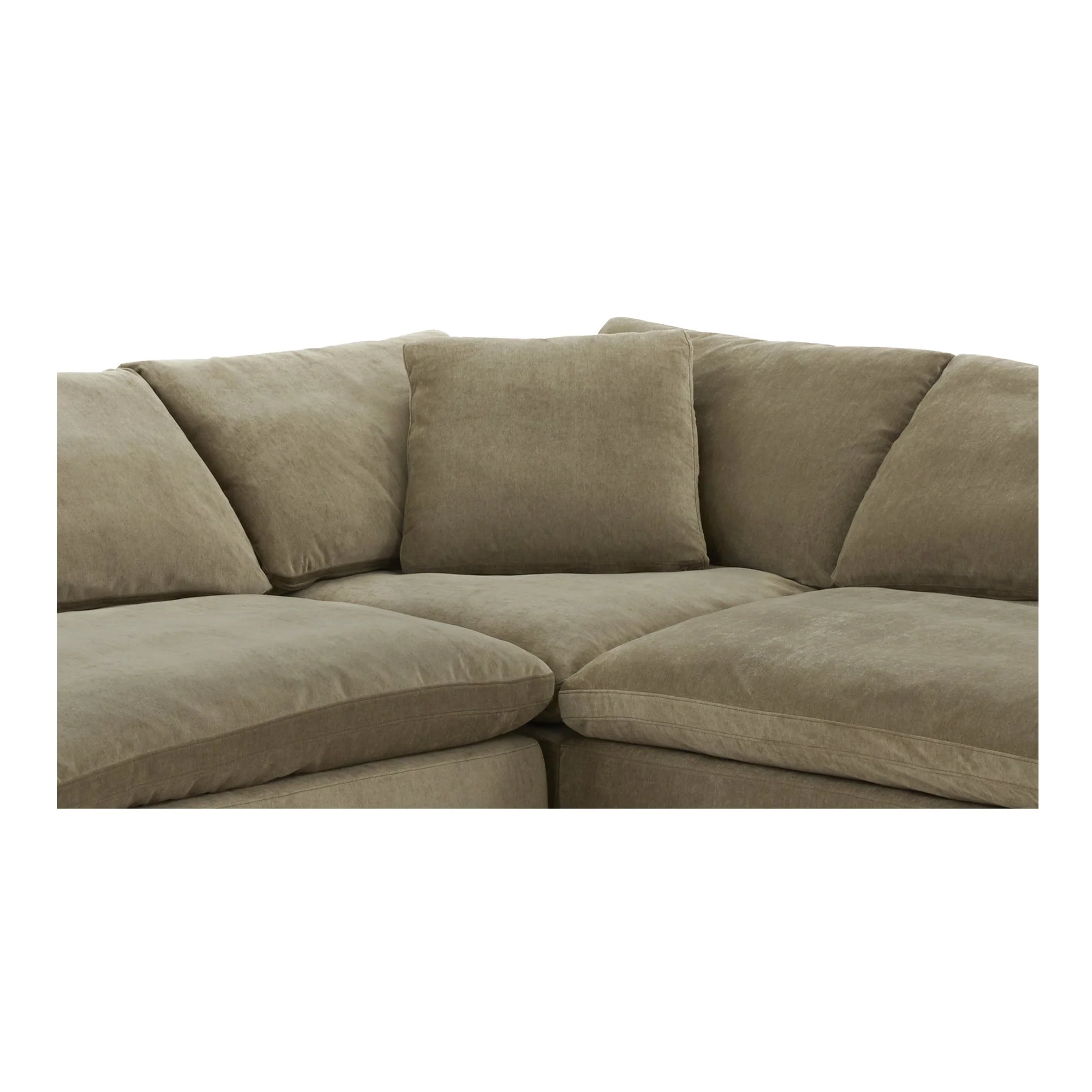 Moe's Home Collection Clay Classic L-Shaped Modular Sectional ~ Desert Sage Green Performance Fabric - Image 7