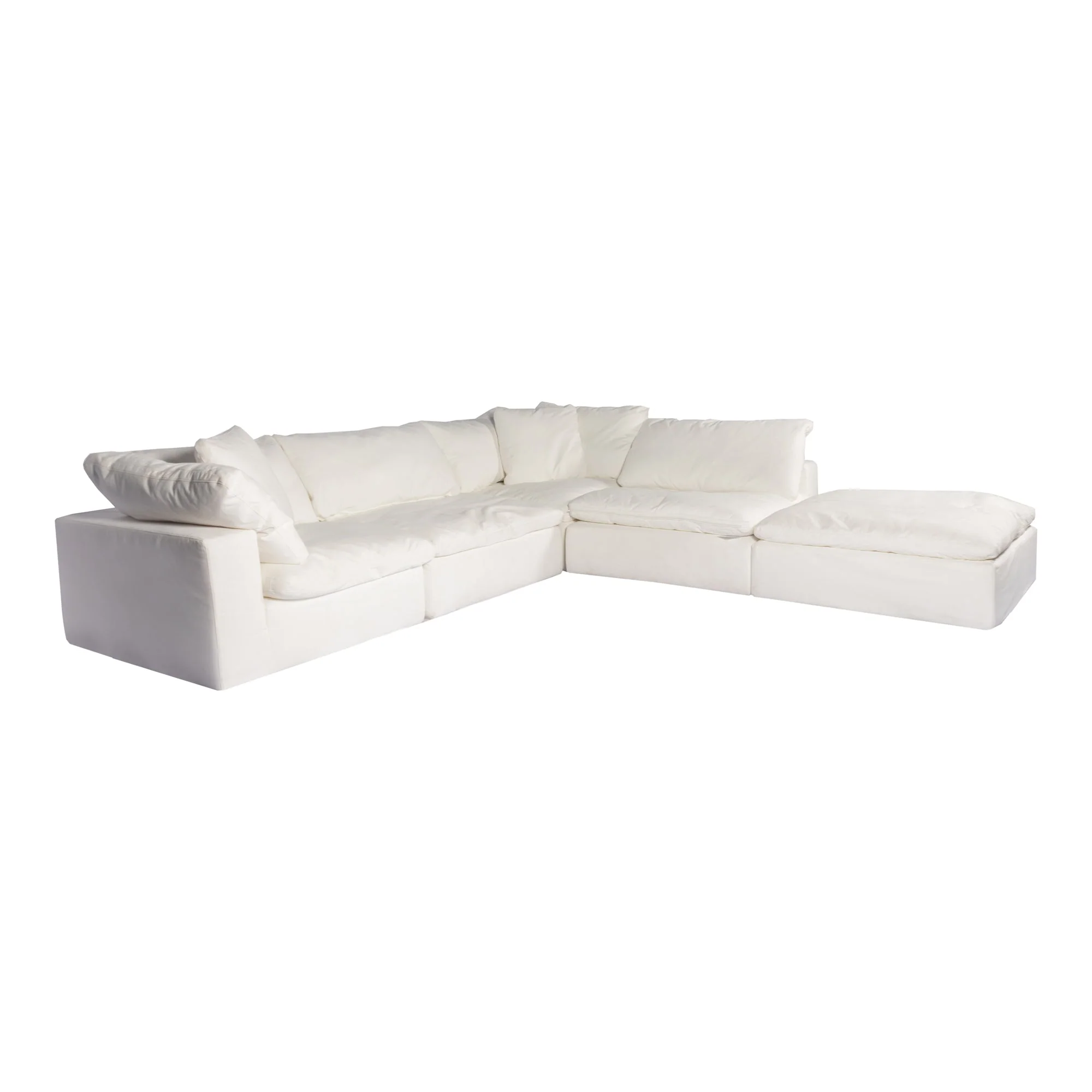 Moe's Home Collection Clay Dream Modular Sectional ~ Cream White LiveSmart Performance Fabric
