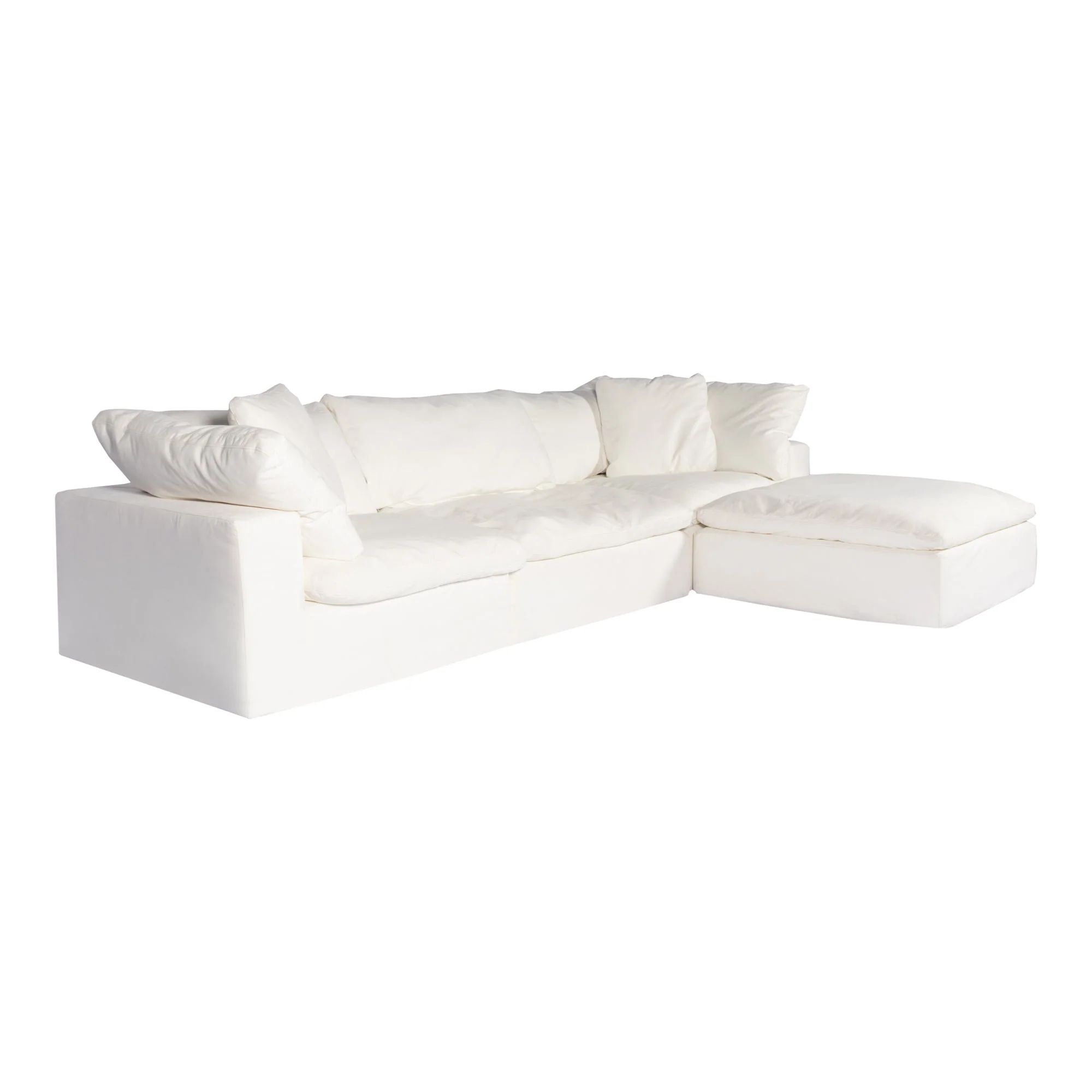 Moe's Home Collection Clay Lounge Modular Sectional ~ Cream White LiveSmart Performance Fabric - Image 2