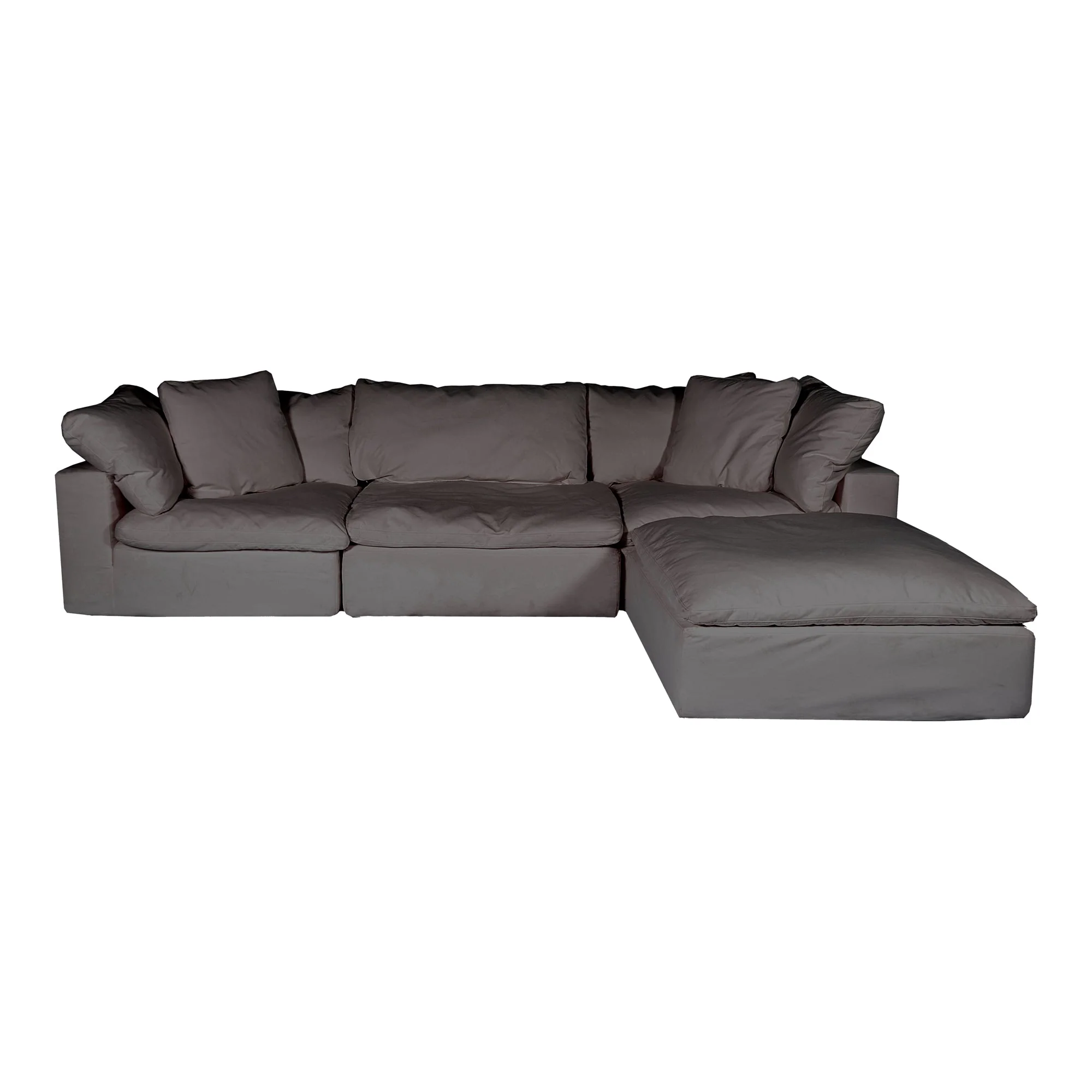 Moe's Home Collection Clay Lounge Modular Sectional ~ Light Grey LiveSmart Performance Fabric - Image 2