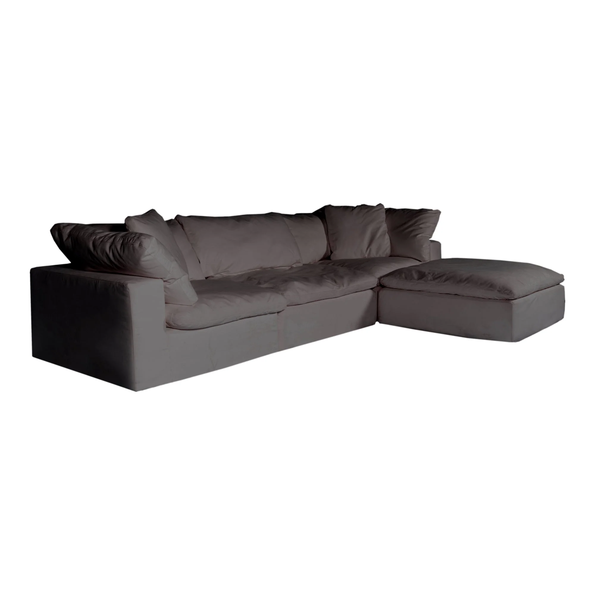 Moe's Home Collection Clay Lounge Modular Sectional ~ Light Grey LiveSmart Performance Fabric - Image 3