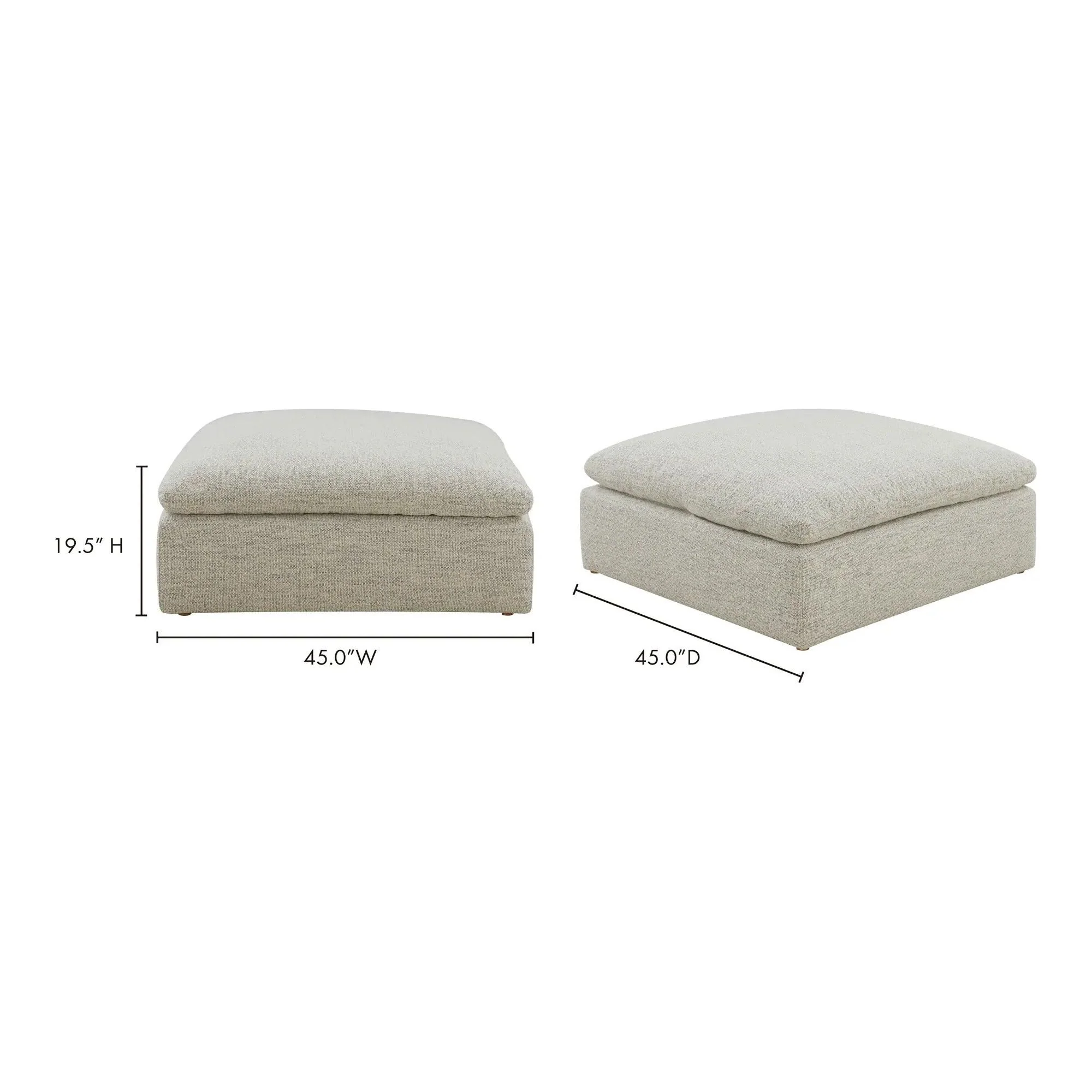 Moe’s Home Collection Clay Coastside Sand Ottoman - Image 6