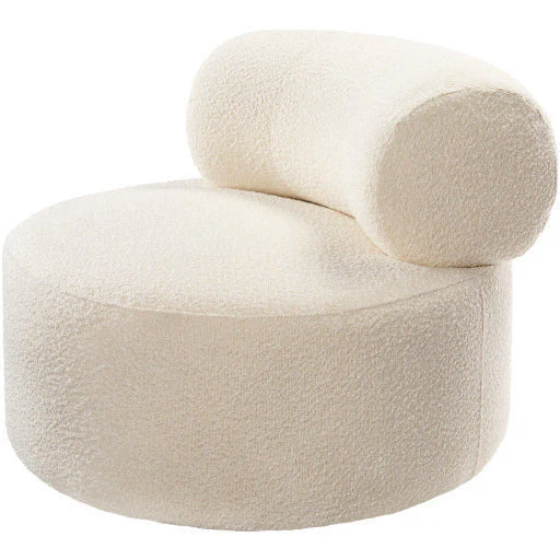 Surya Clermont Modern Cream Boucle Swivel Chair - Image 3