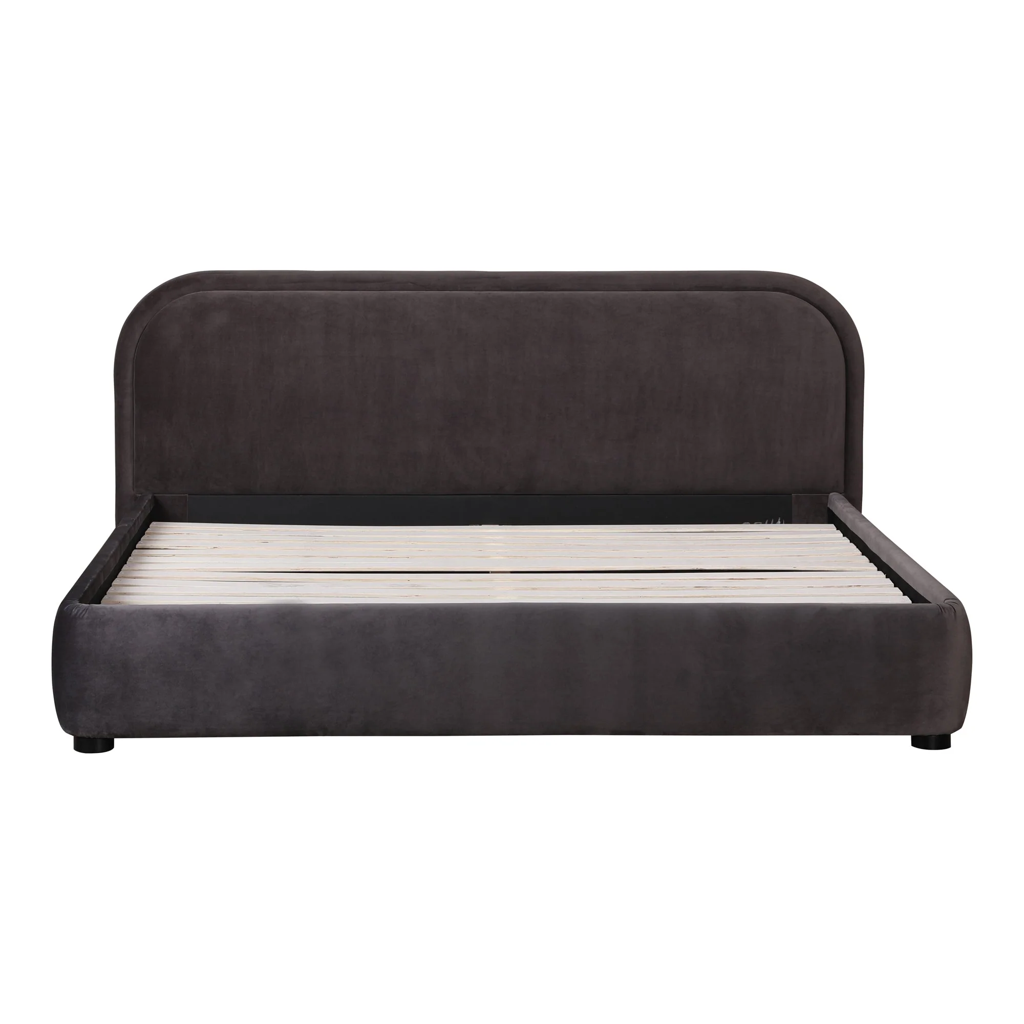 Moe's Home Collection Colin Dark Grey Boucle Upholstered King Size Bed - Image 3