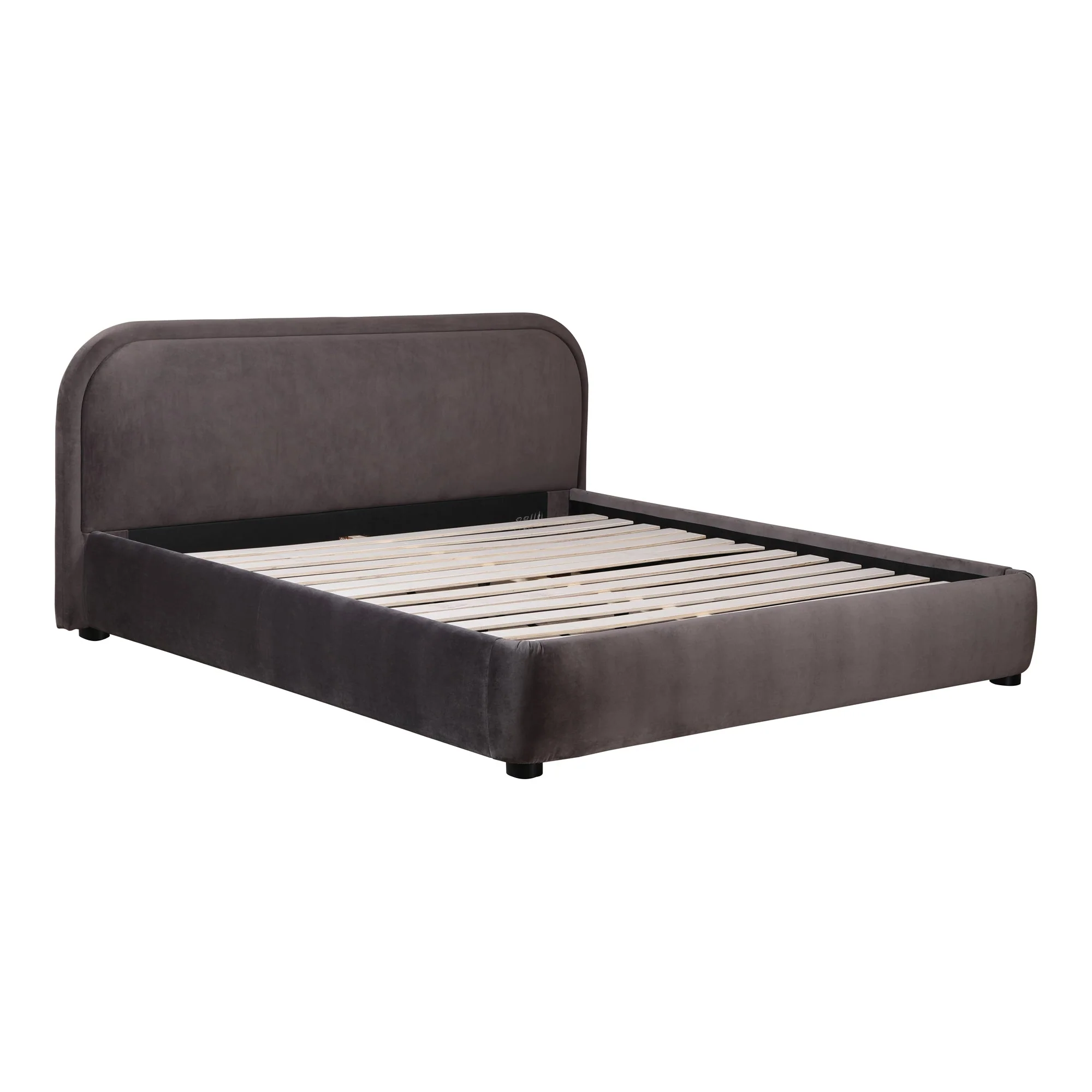Moe's Home Collection Colin Dark Grey Boucle Upholstered King Size Bed - Image 5