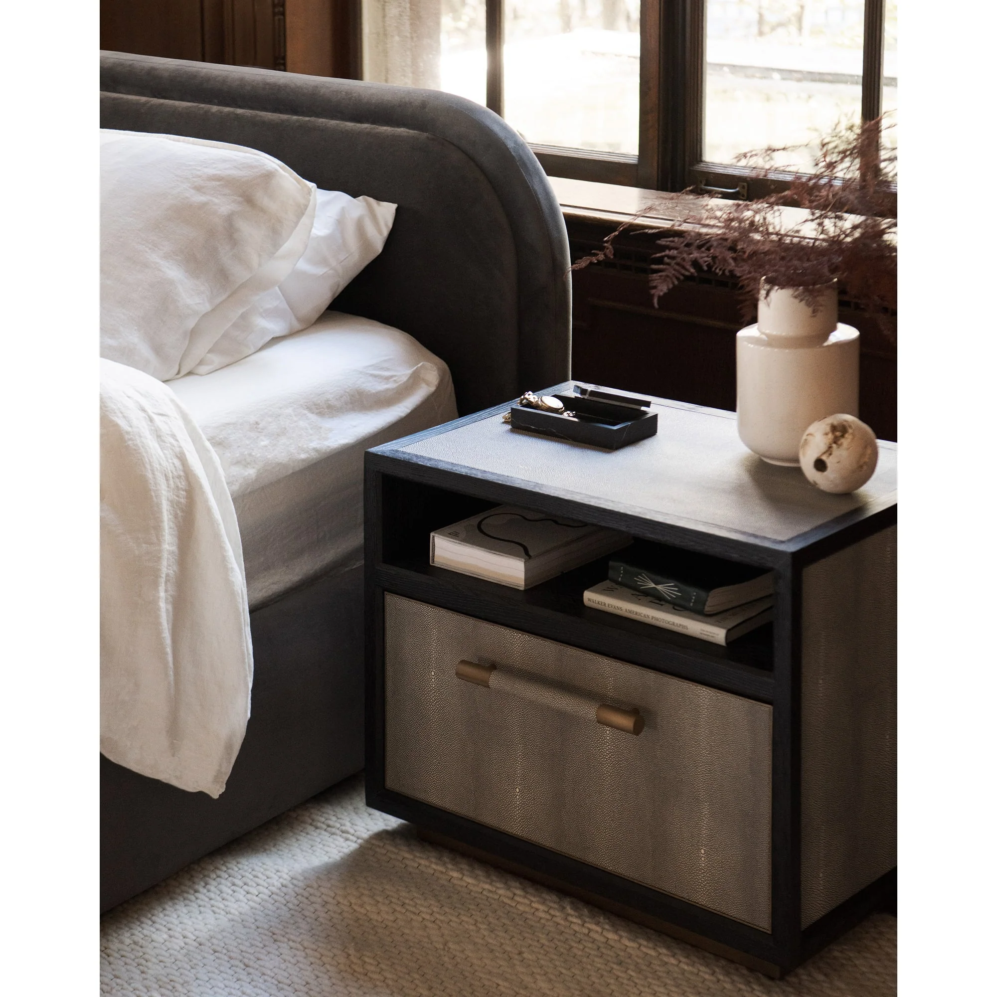Moe's Home Collection Colin Dark Grey Boucle Upholstered King Size Bed - Image 9