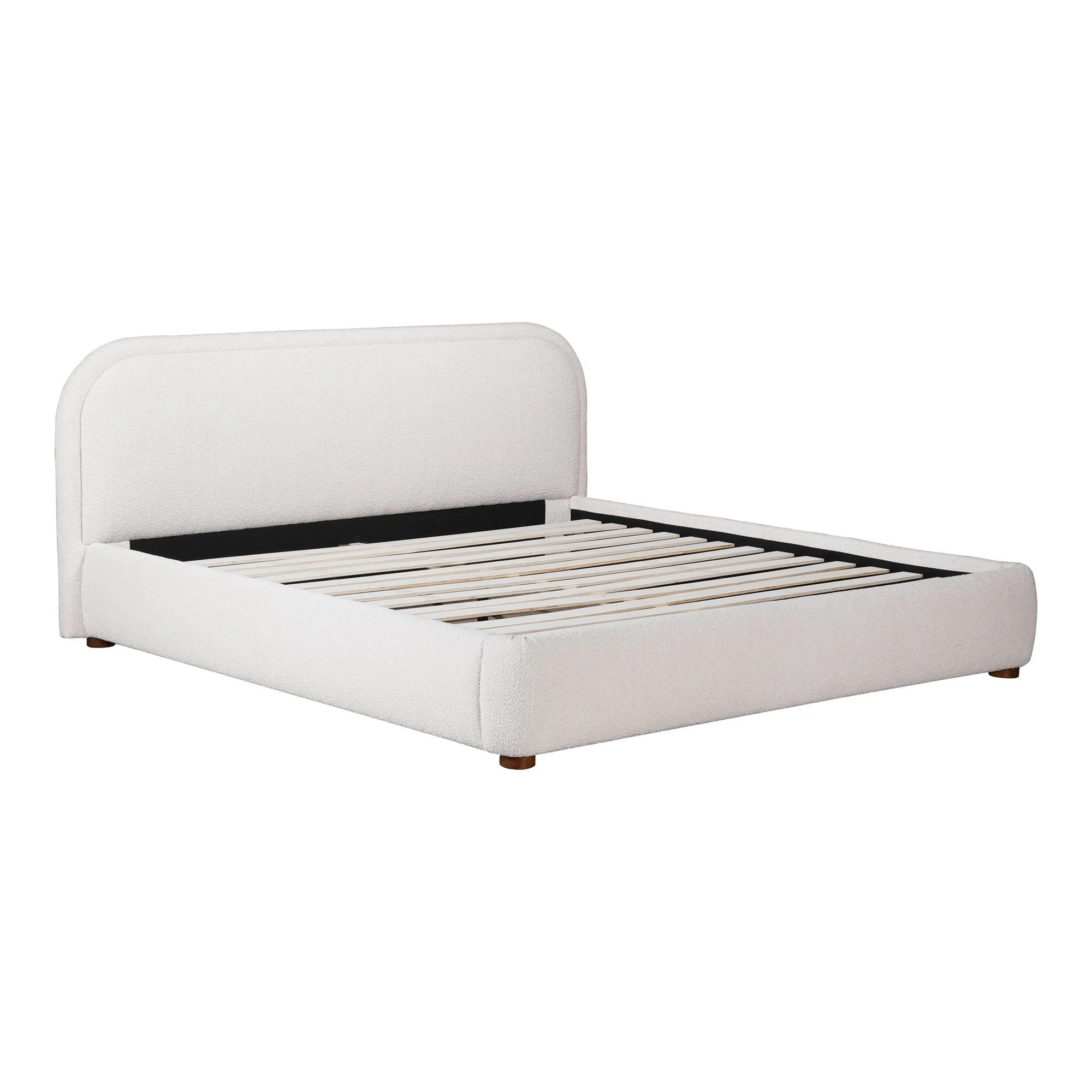 Moe's Home Collection Colin Oatmeal Velvet Upholstered King Size Bed - Image 5