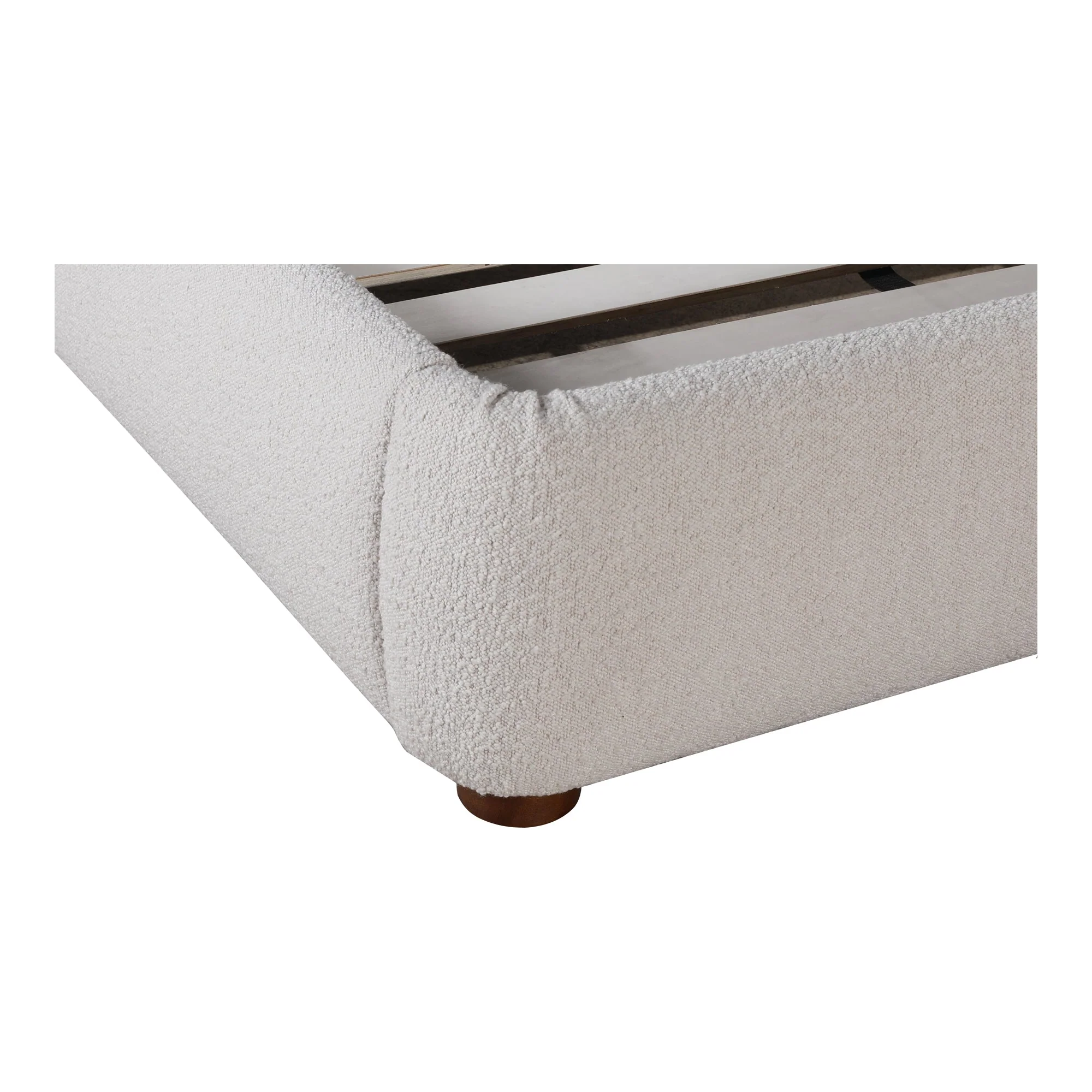Moe's Home Collection Colin Oatmeal Velvet Upholstered King Size Bed - Image 7